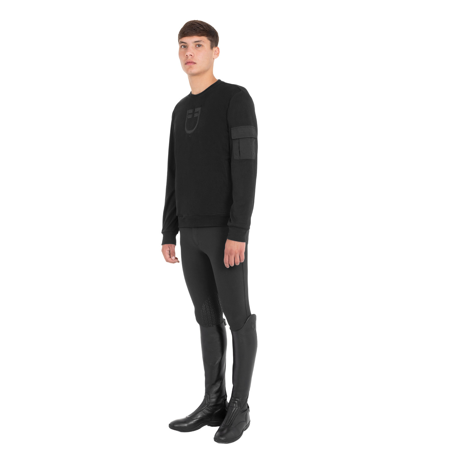 Herren-Fleece-Rundhalsshirt mit Seitentasche