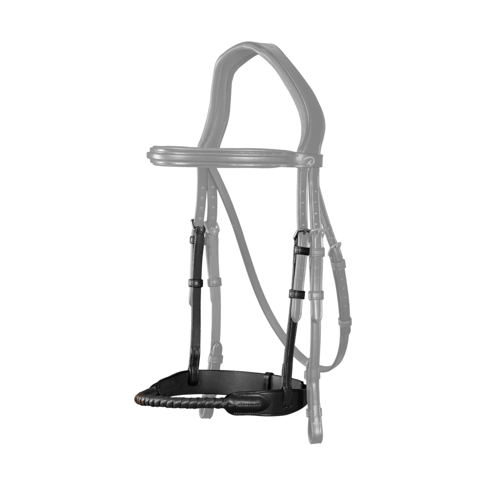 Stricknasenriemen in Leder eingefasst