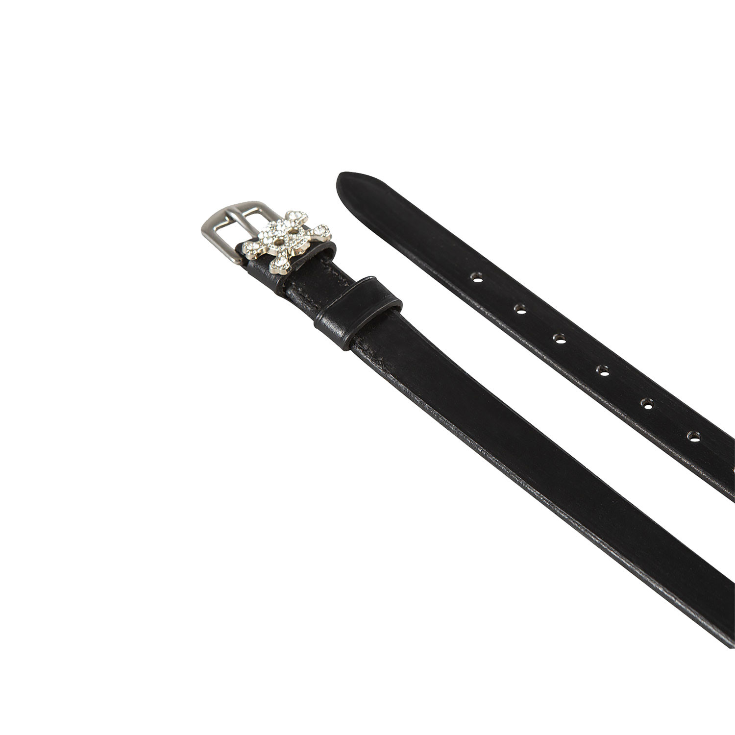 Sporenriemen aus Leder mit Strass-Dekor
