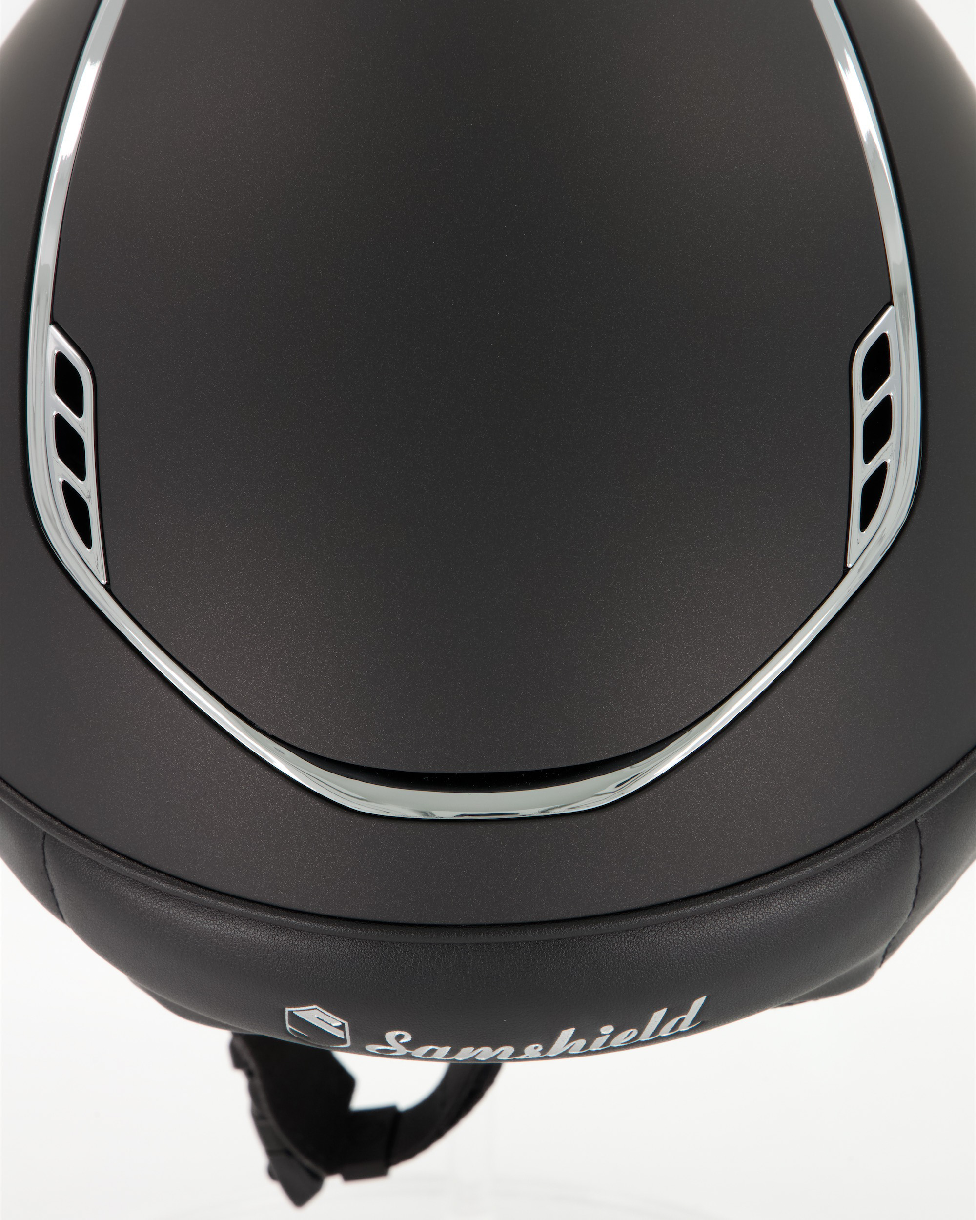 Reithelm 2.0 Shadowmatt Black, Trim u. Blason Chrome Silver , 5 Swarovski in schwarz