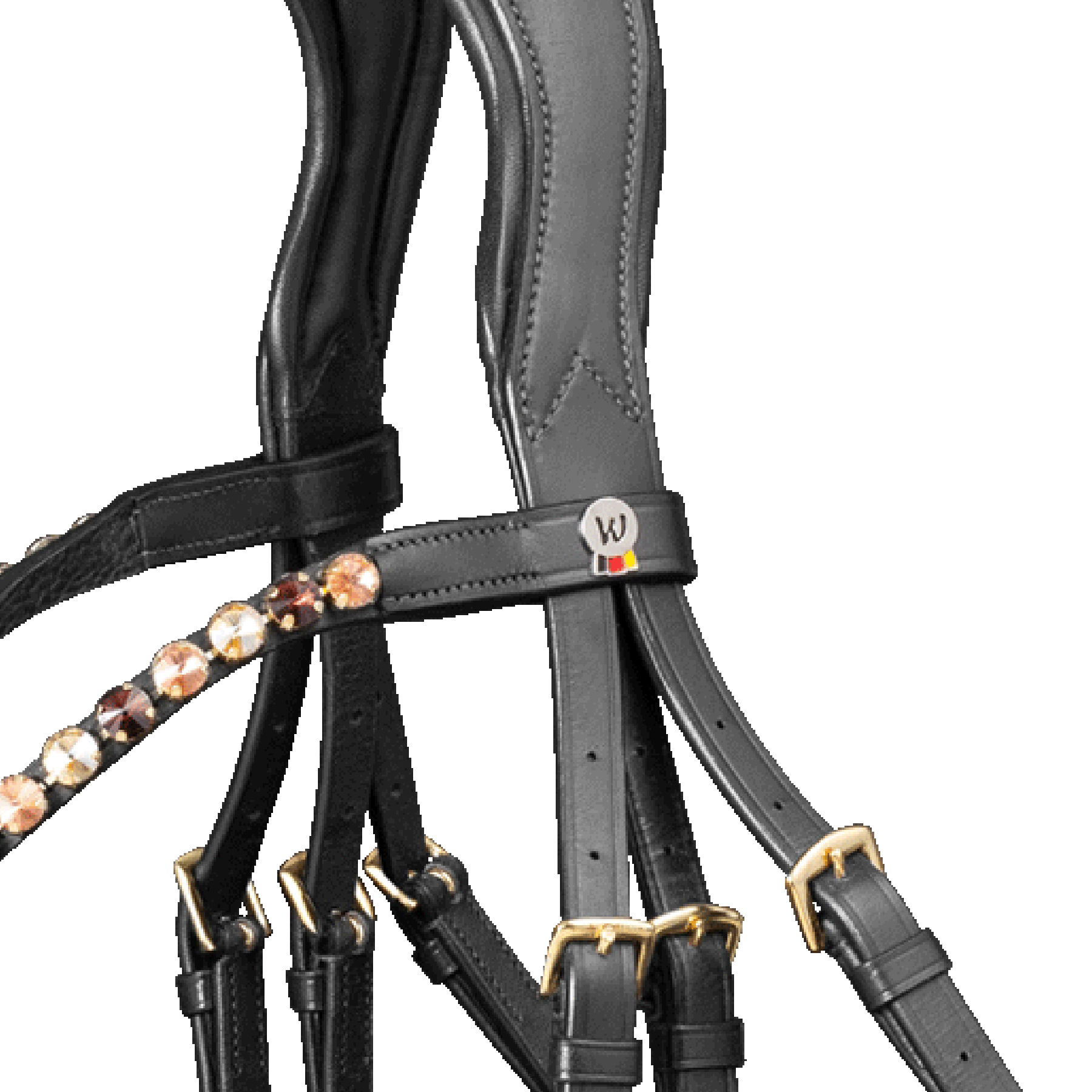 Snaffle bridle X-Line Goldheart, swedish comb.