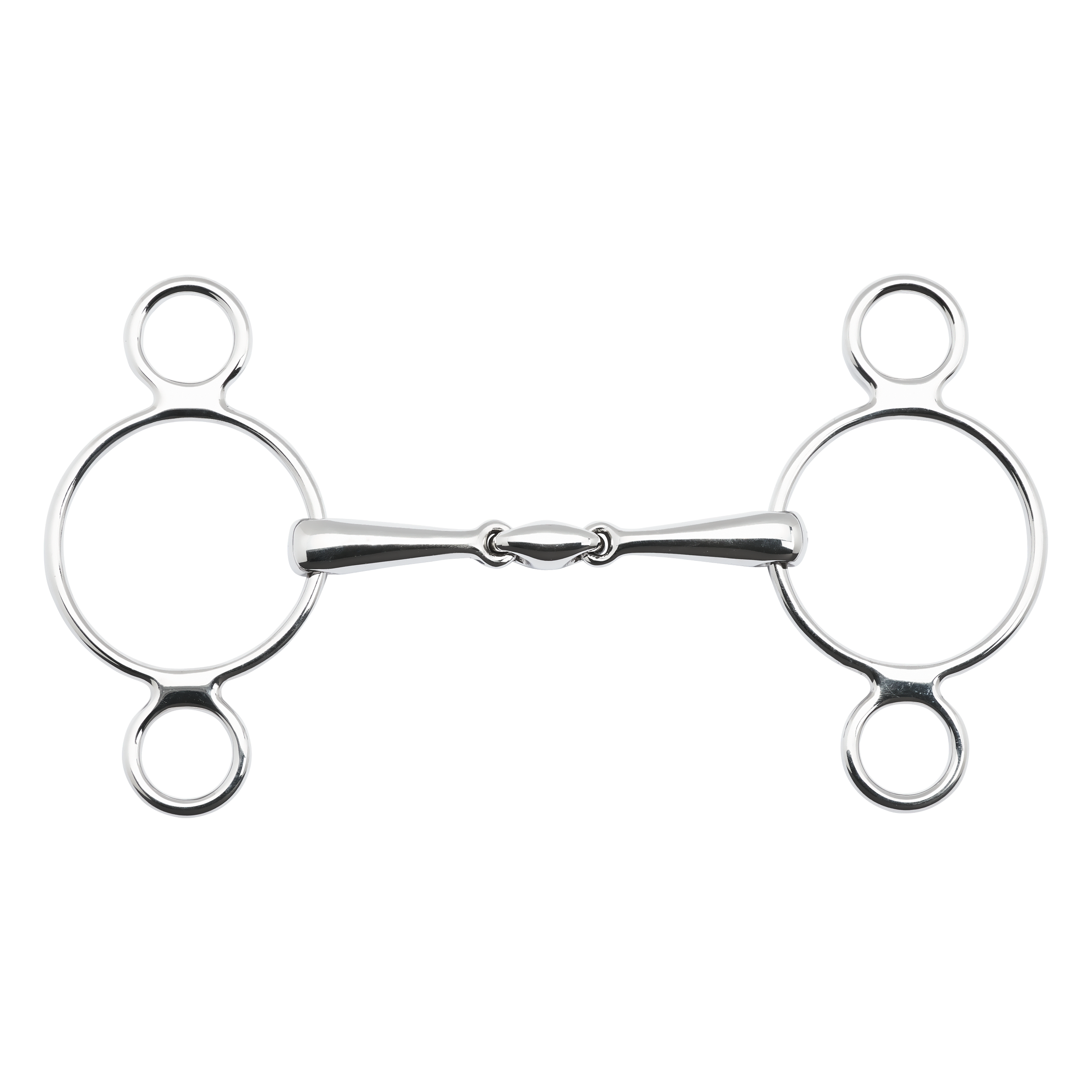Mors simple 3 anneaux acier, 16 mm, double brisure