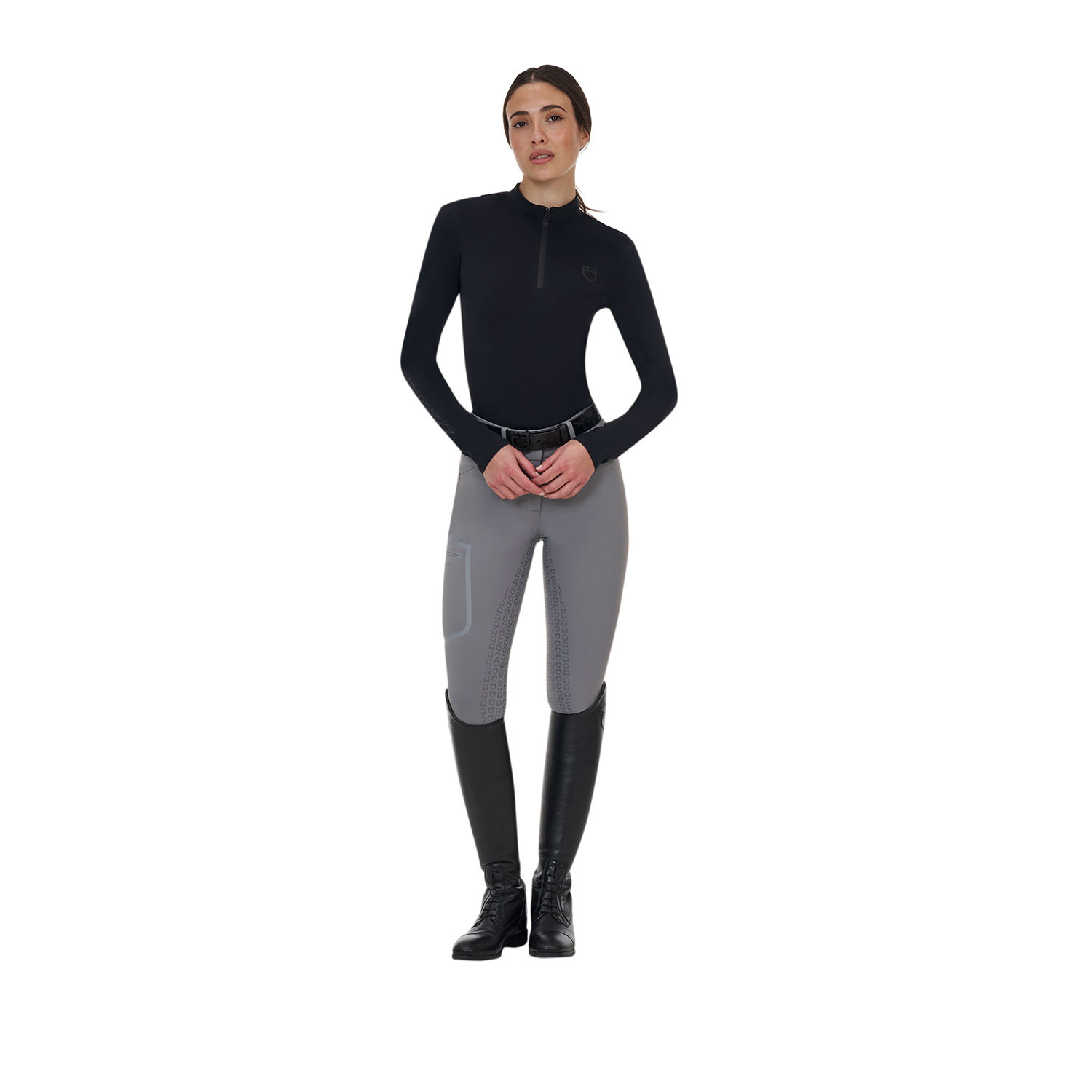 Damen-Reithose mit hohem Bund und Vollbesatz