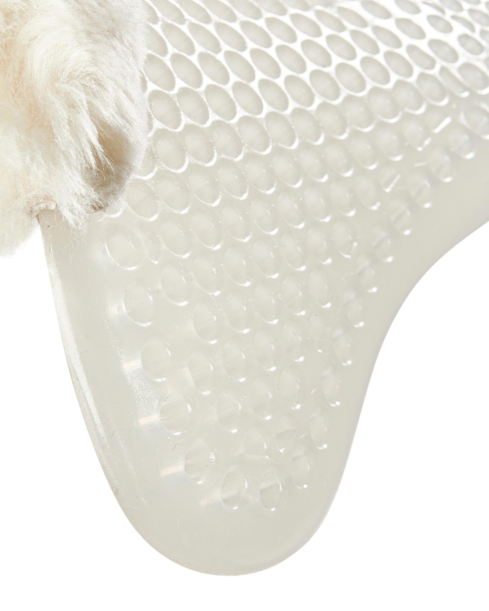Gel pad & front riser with lambskin edge in transparent/natural