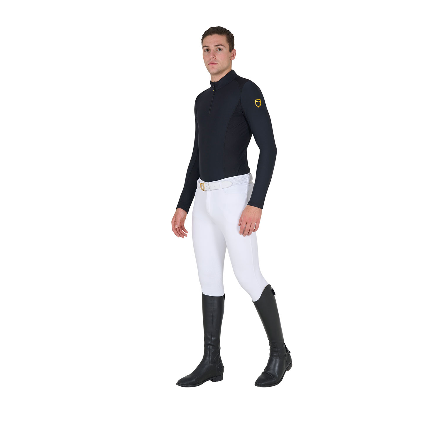 Herren-Trainingspolo Langarm Slim Fit