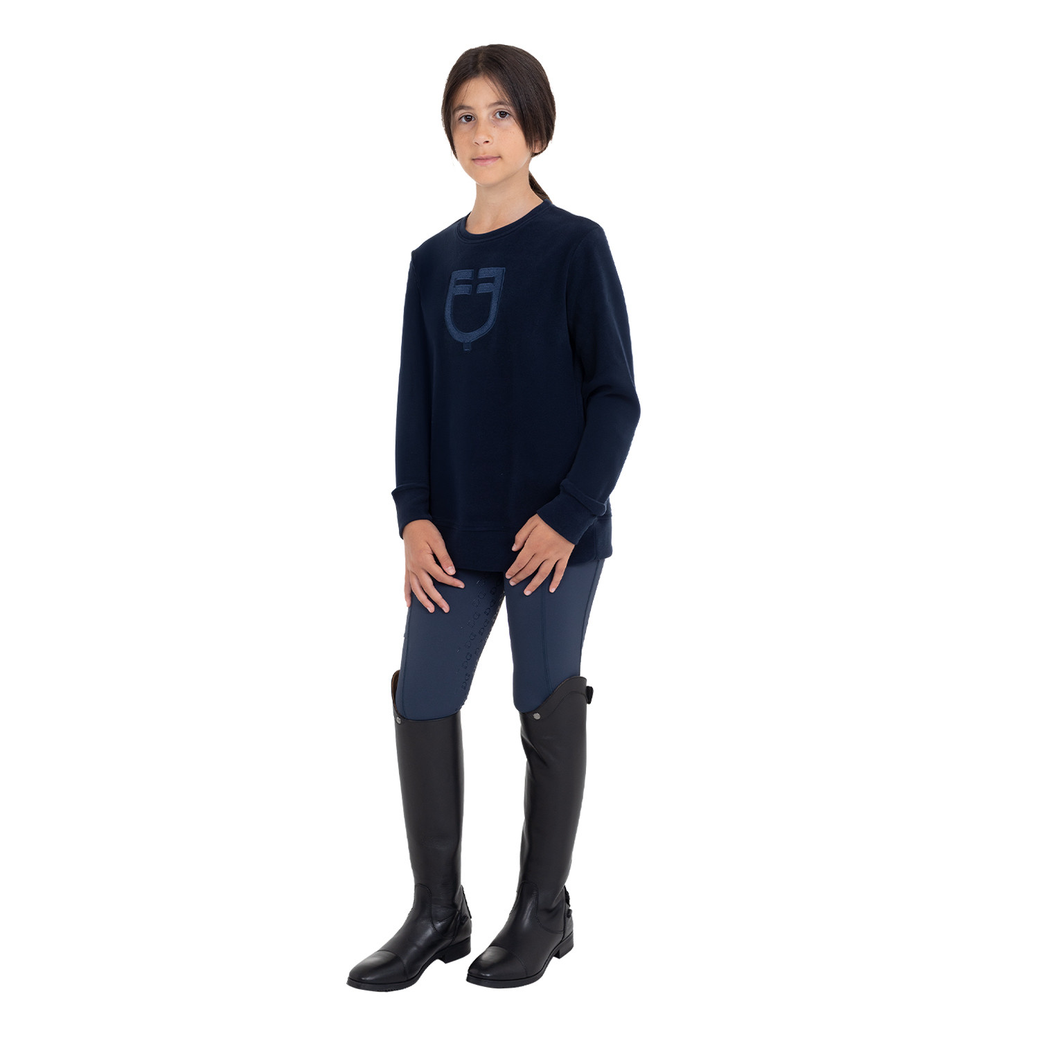 Kinder-Fleece-Sweatshirt Unisex mit Rundhalsausschnitt