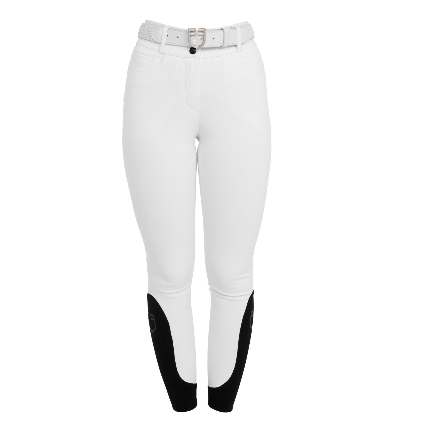 Pantalon d'équitation femme taille haute à fond intégral en tissu bi-stretch