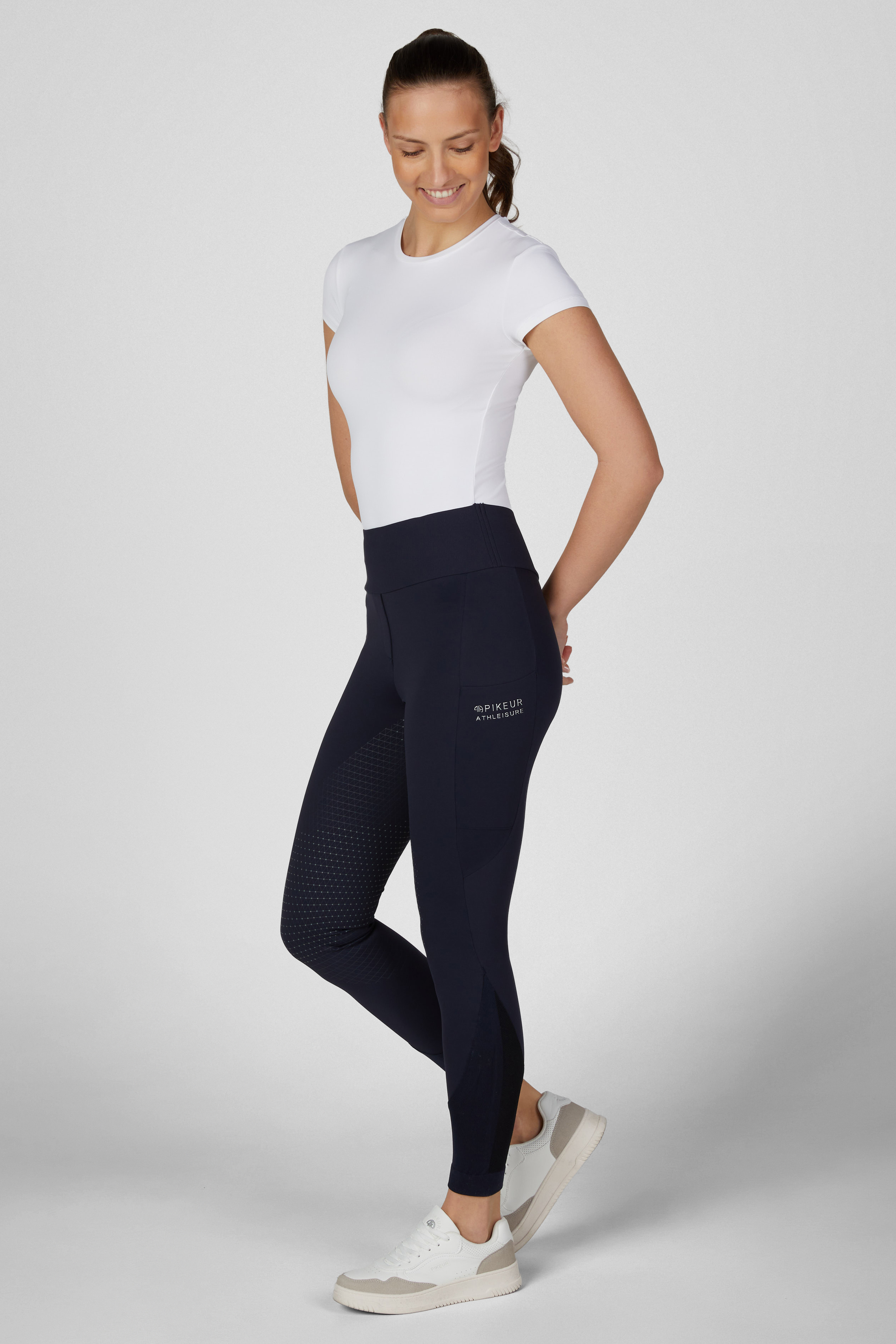 Reithose Damen YELLA Matrix Highwaist GripTec Vollgrip in nightblue