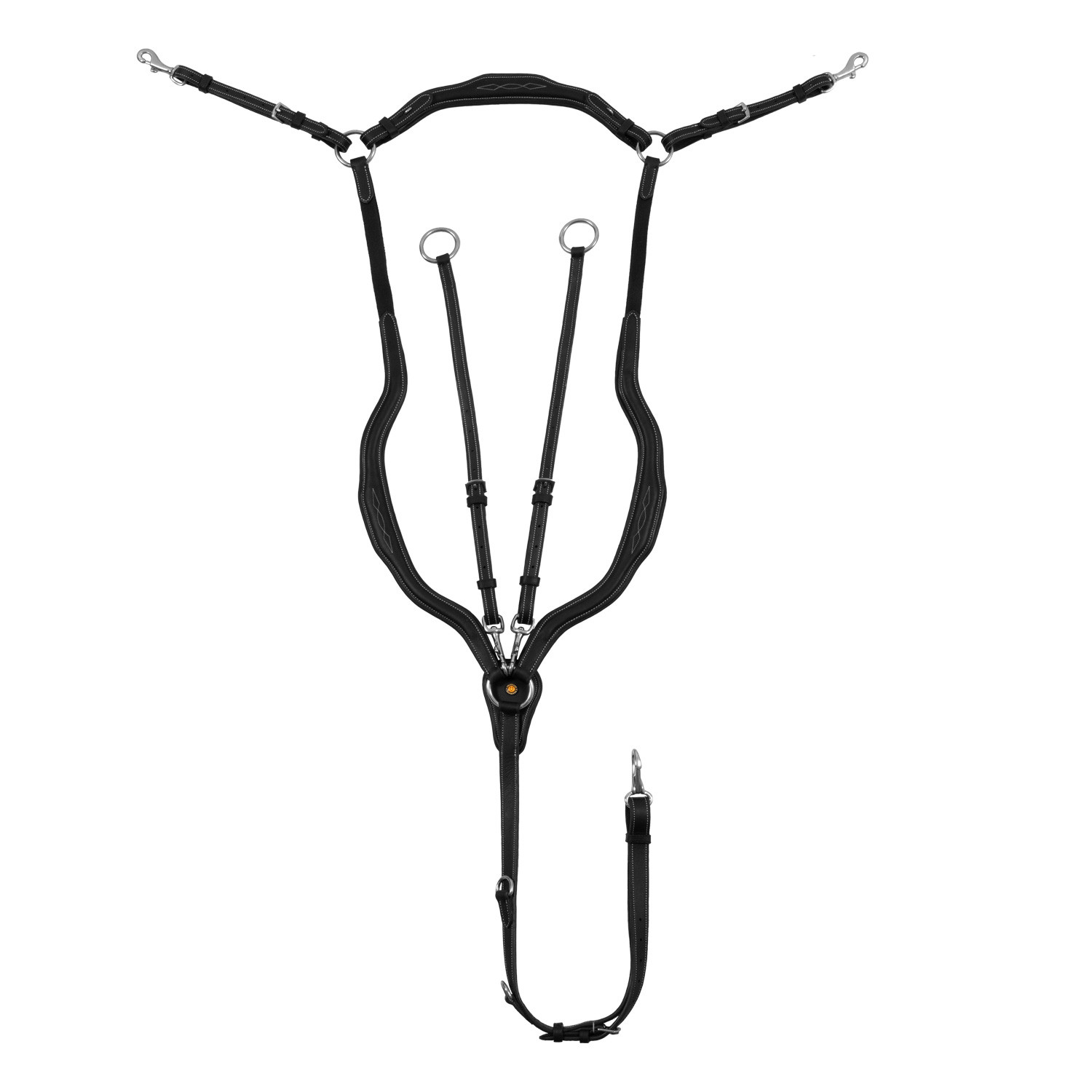 Anatomisches Leder-Vorderzeug mit abnehmbarem Martingal