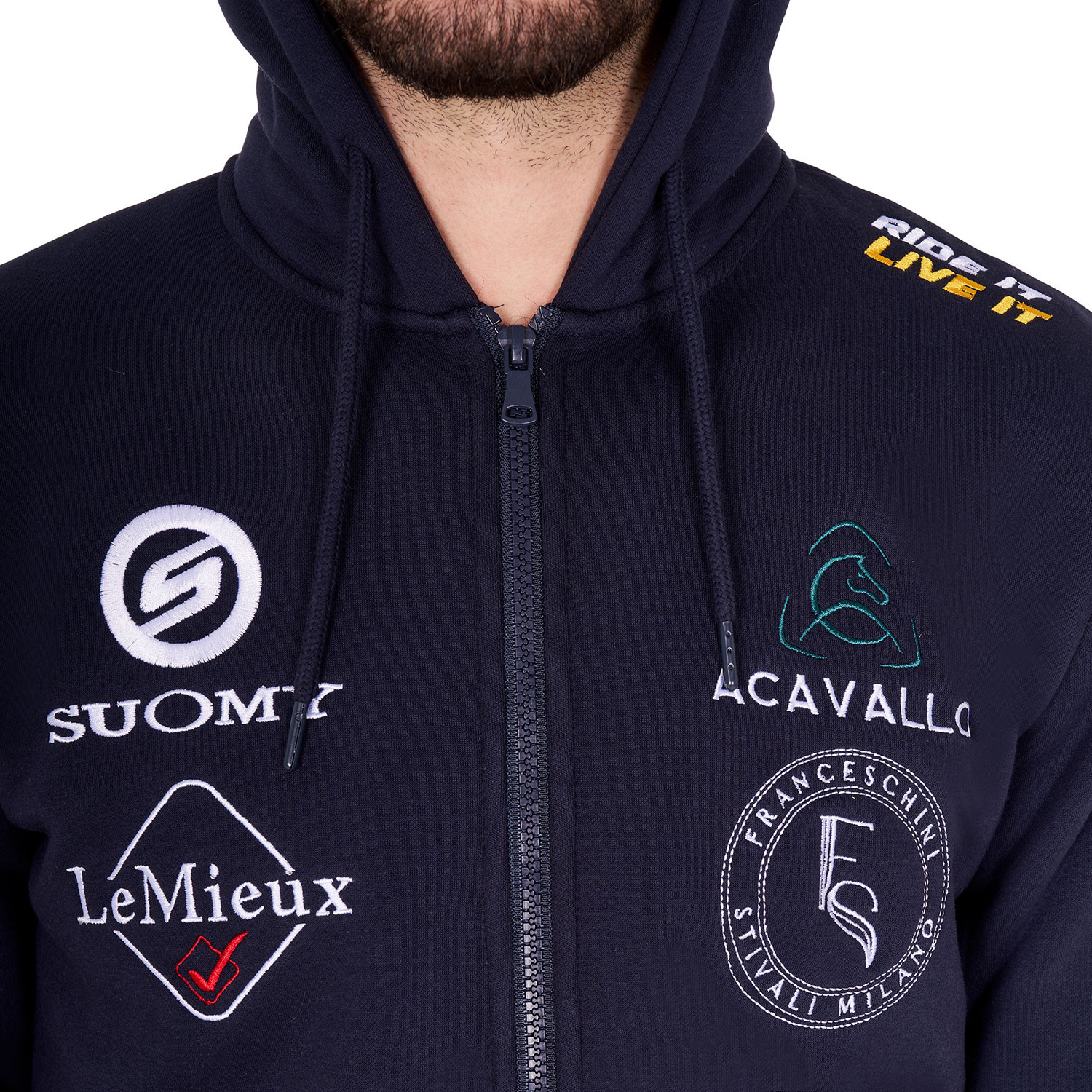 Herren-Sweatshirt mit Kapuze und Multi-Logo