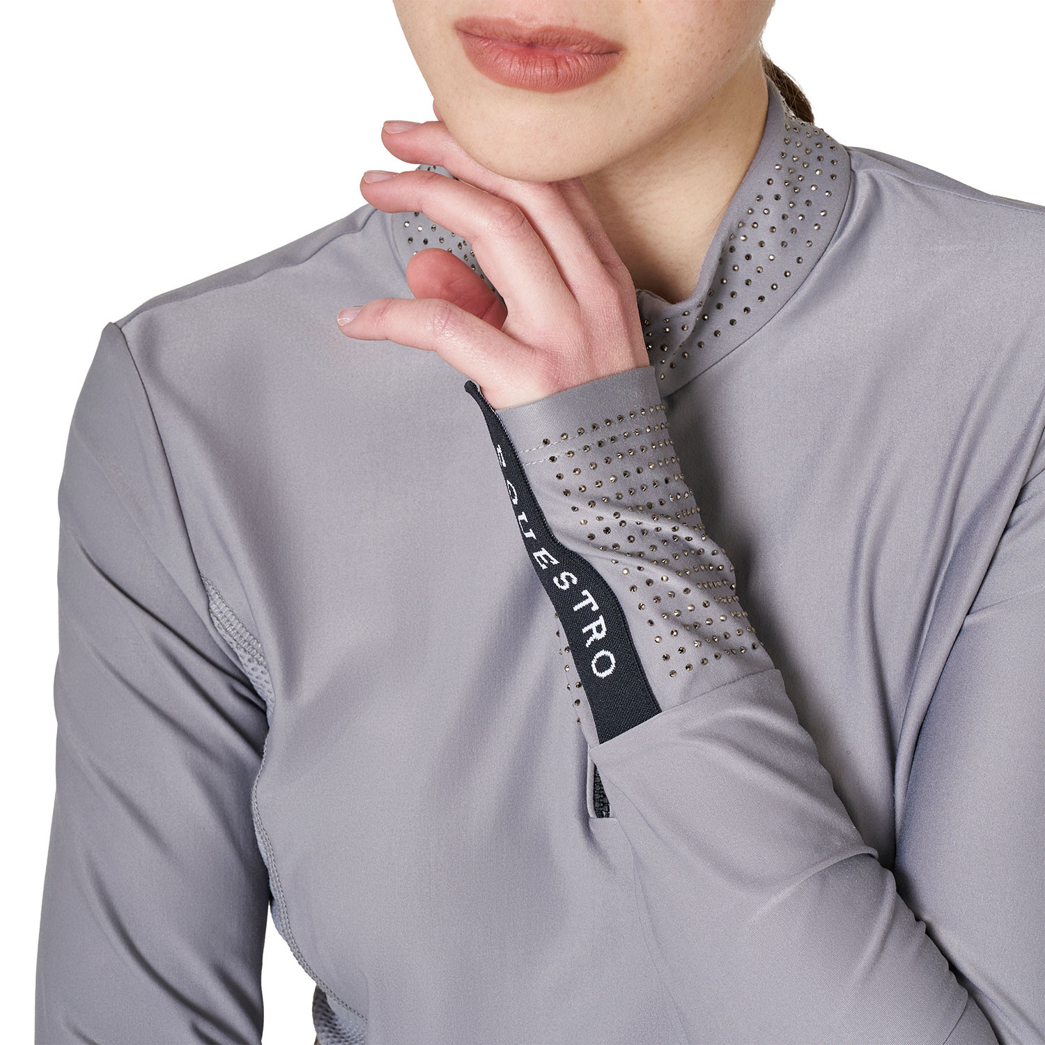 Technisches Trainings-Poloshirt mit Strass