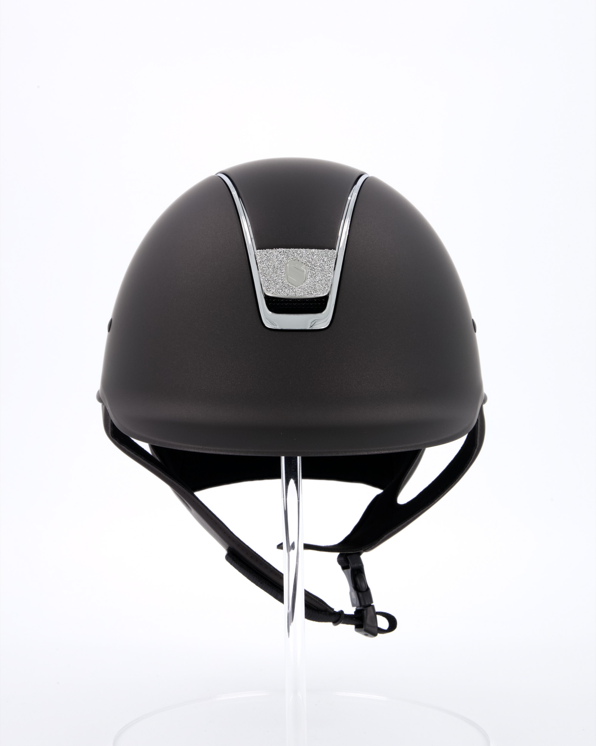 Riding helmet Shadowmatt Chrome Blason Crystal Fabric silver in brown