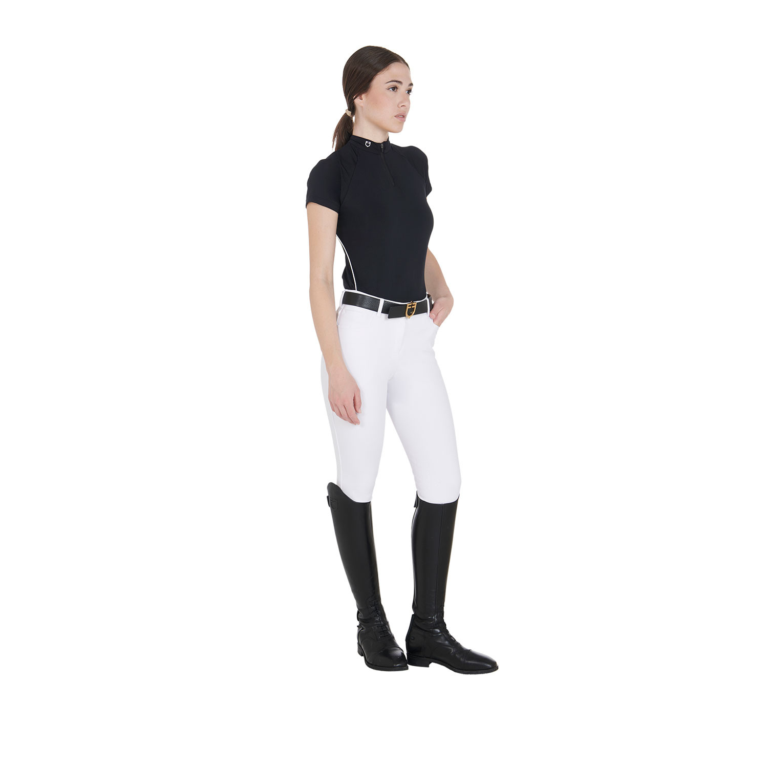 Schmal geschnittenes Damen-Trainingspolo aus Funktionsmaterial