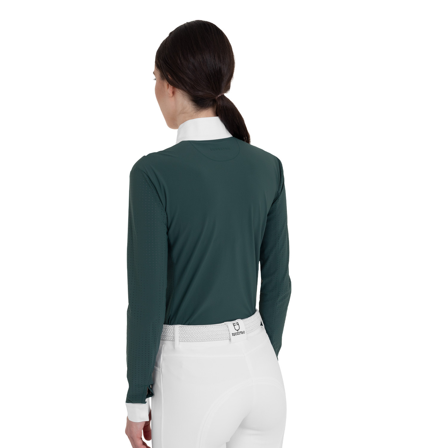 Perforiertes langärmliges Damen-Turnierpolo