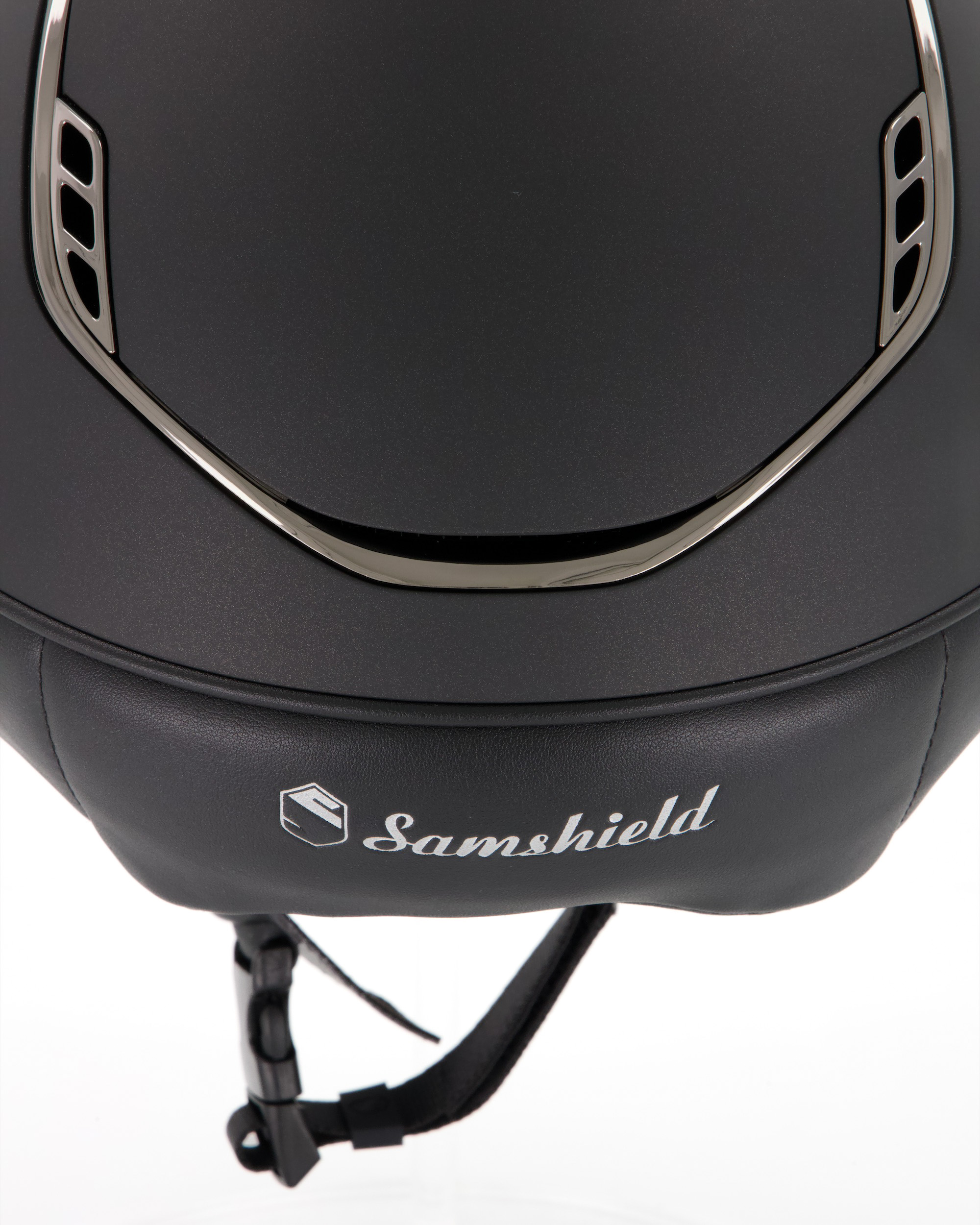 Reithelm 2.0 Miss Shield Shadowmatt, Trim Chrome Black, Blason Crystal Fabric black in schwarz