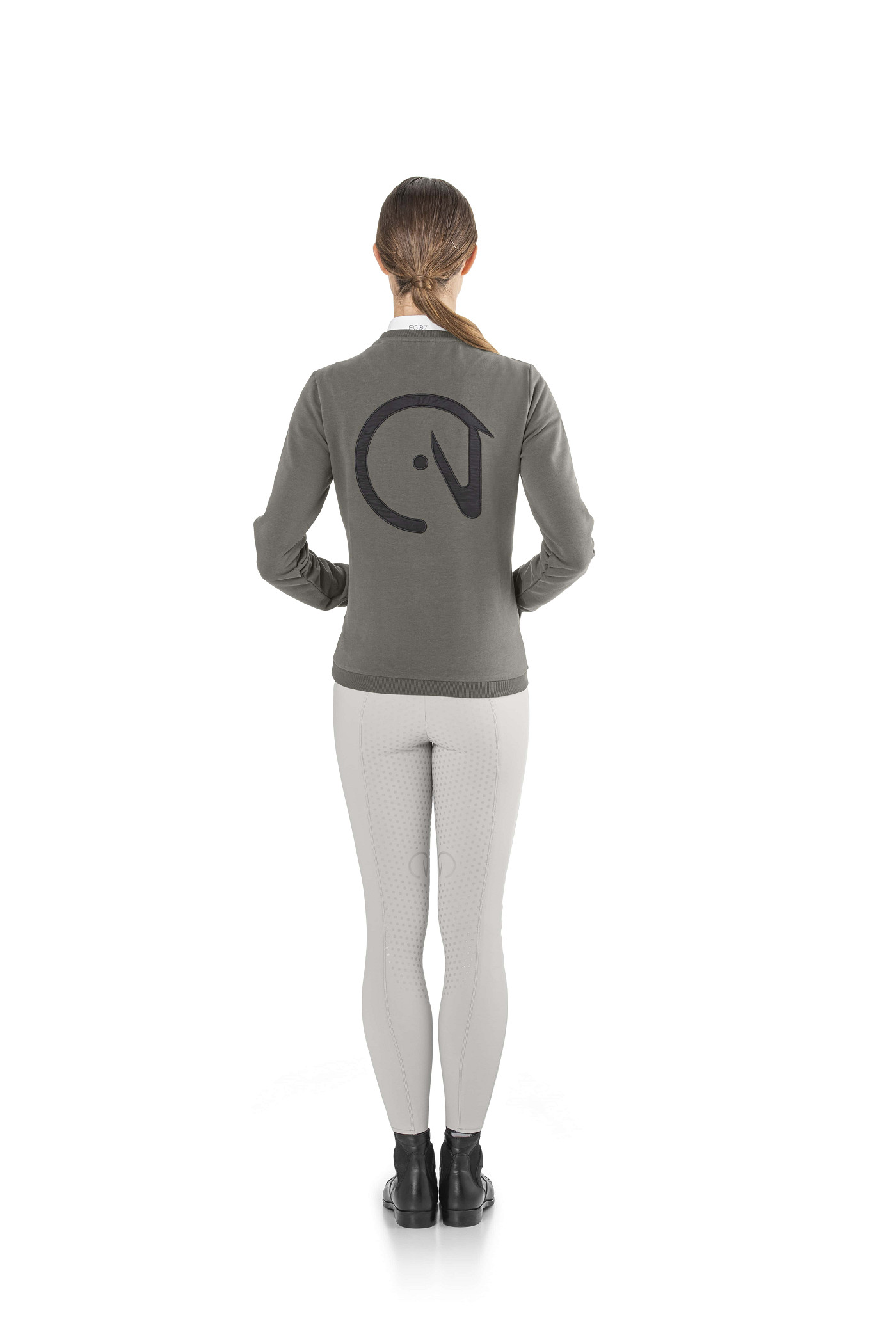 After-Riding Sweatshirt met zak in grijs/zwart