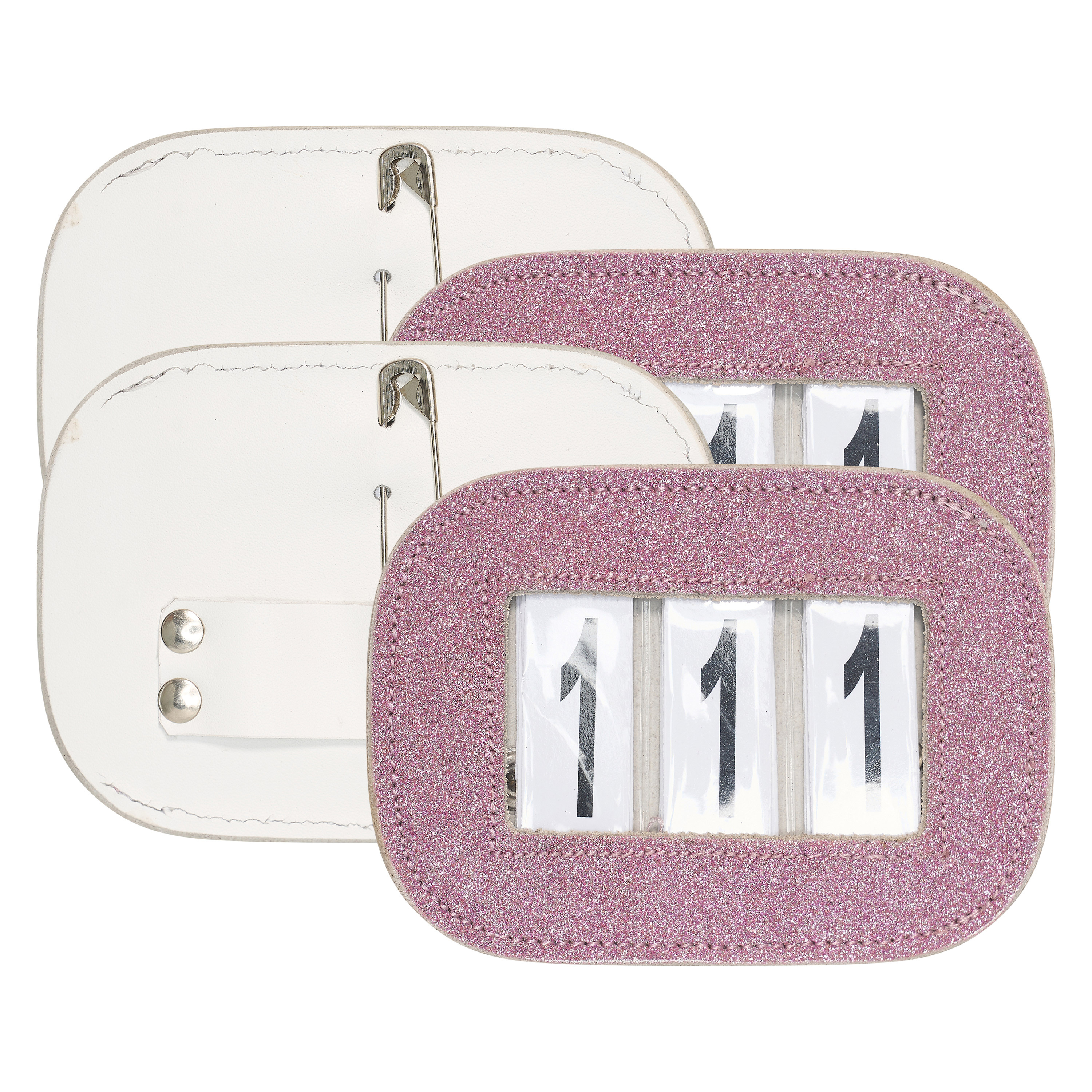 Turniernummern Glitter square, Satz von 2 Stk