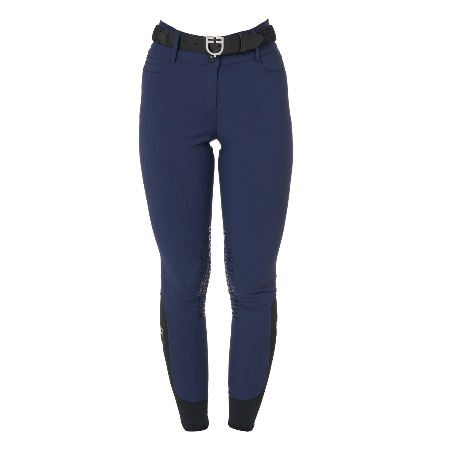 Damen-Reithose mit hohem Bund, Kniebesatz und Fleecefutter