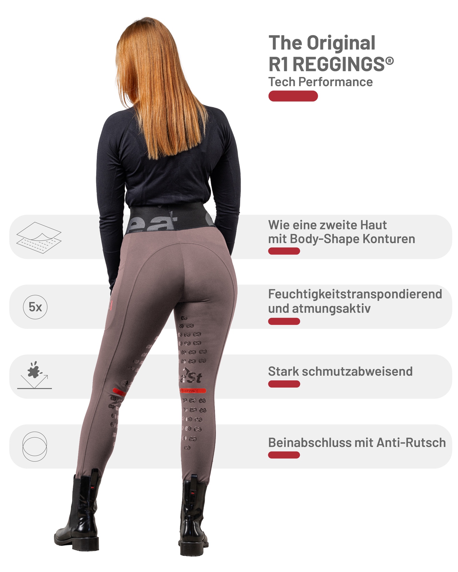 Reitleggings Damen Reggings R1 Tech Performance