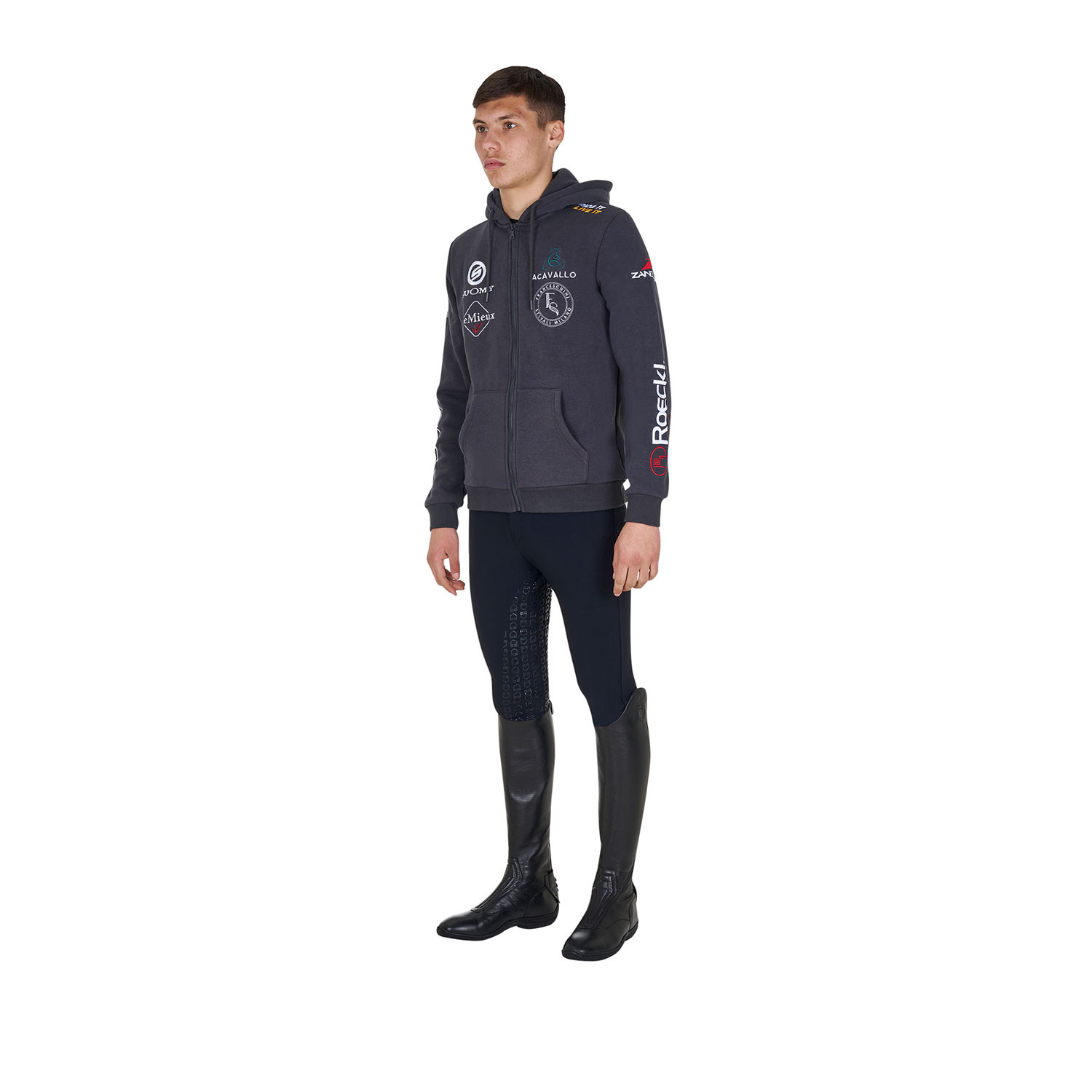 Herren-Sweatshirt mit Kapuze und Multi-Logo
