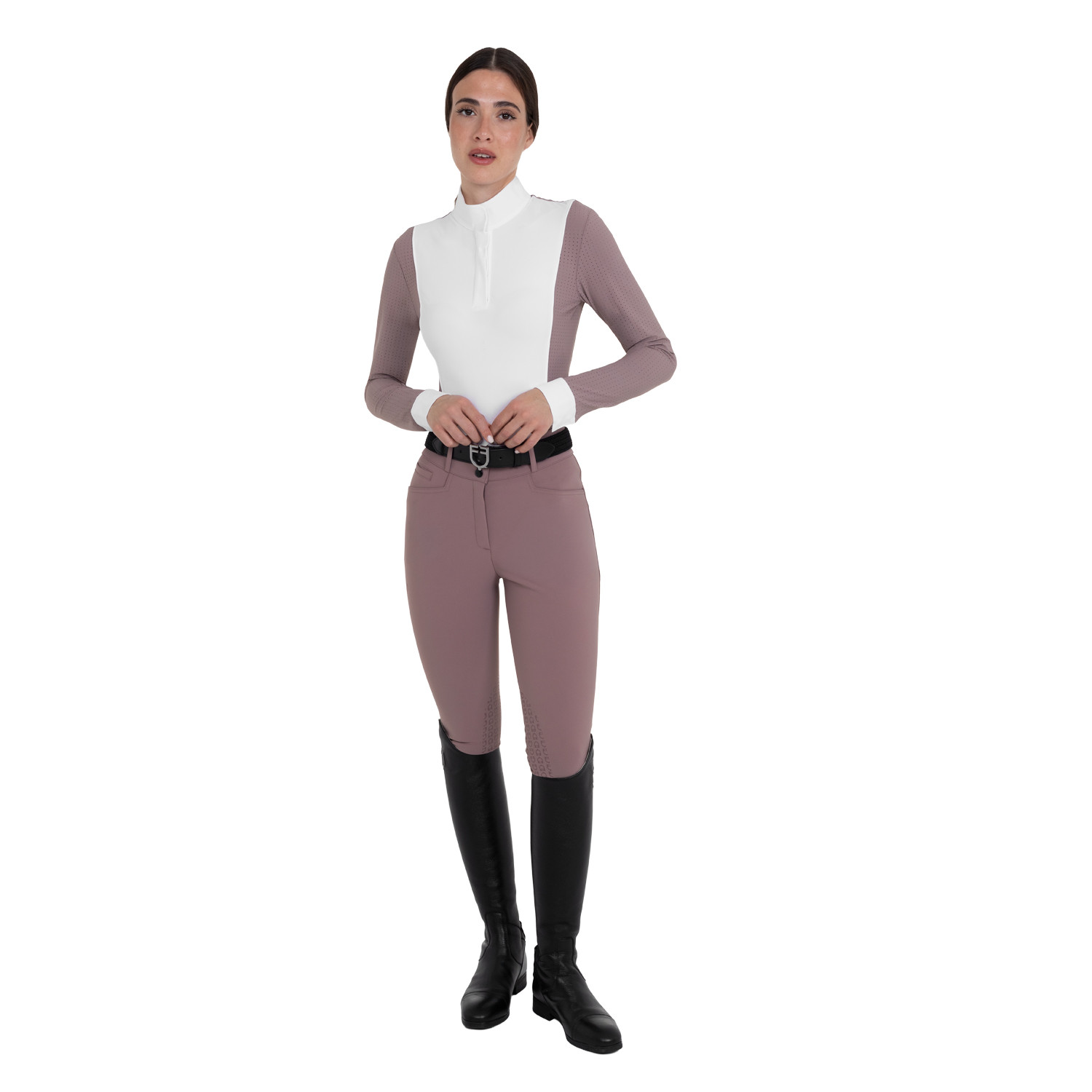 Damen-Reithose High-Waist mit Kniebesatz