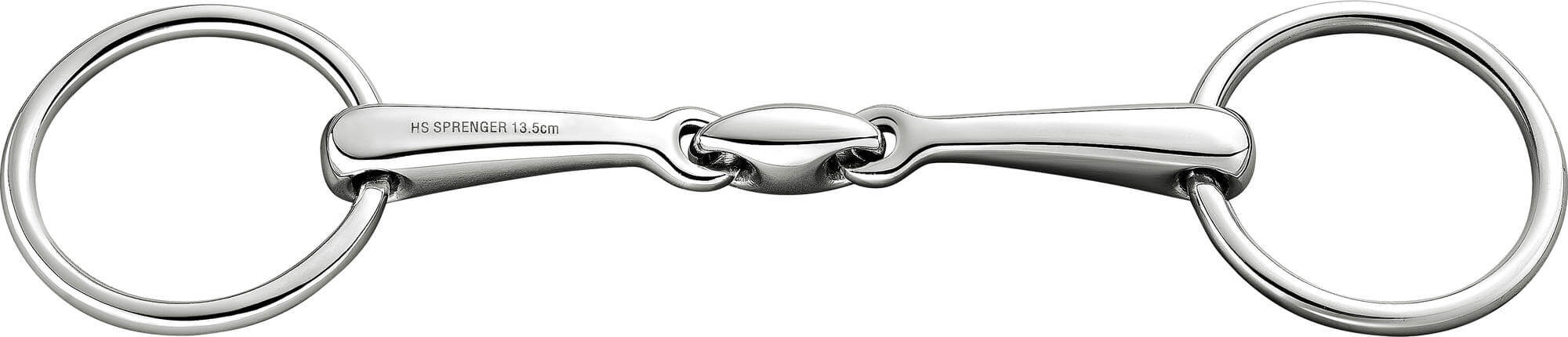 Snaffle bit, double broken, 14 mm