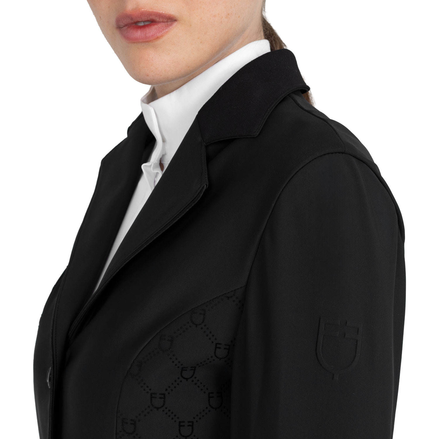 Damen-Turnierjacket mit Monogramm in Velours-Optik