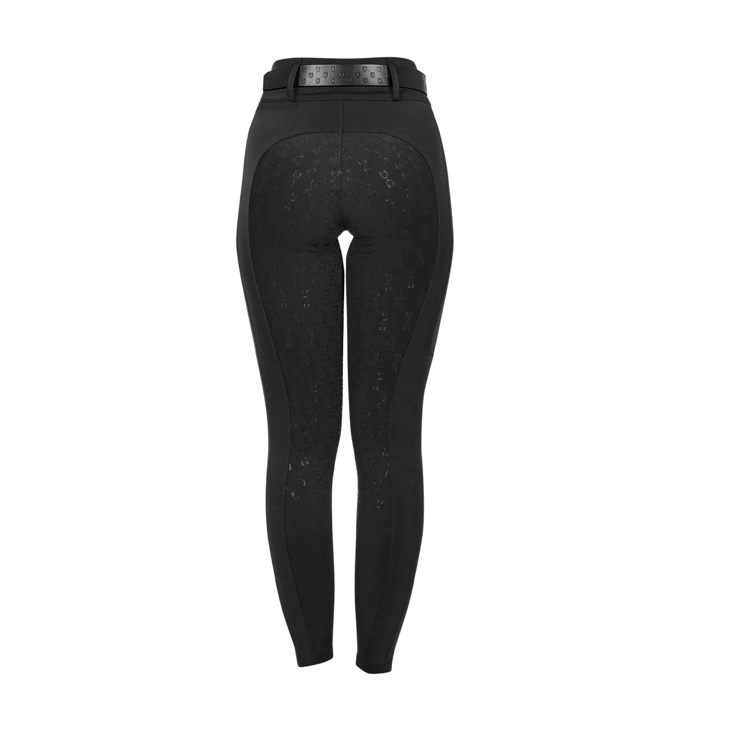 Mädchen-Reitleggings High-Waist Vollbesatz mit Gürtelschlaufen