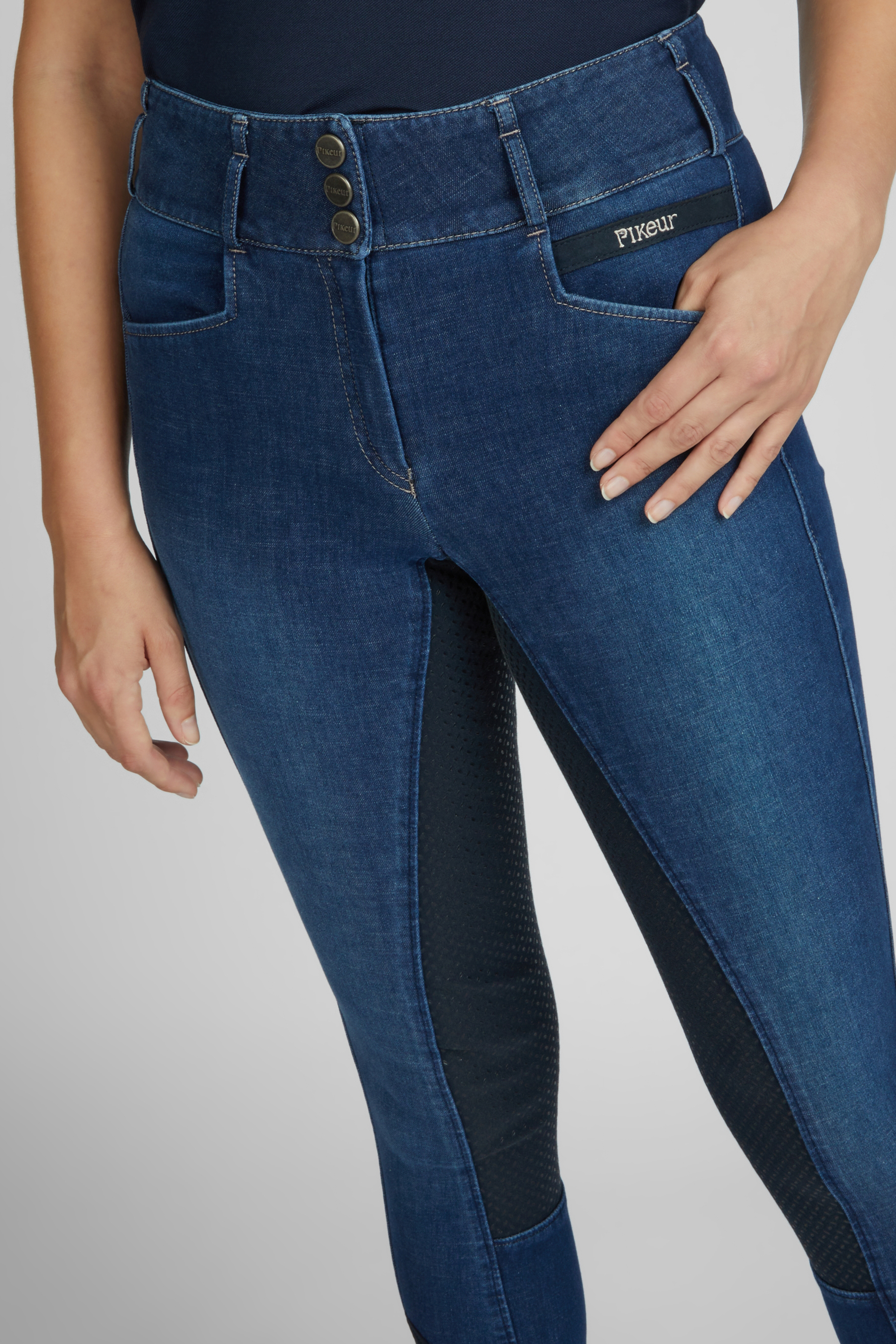 Reithose Damen Candela Jeans Vollgrip