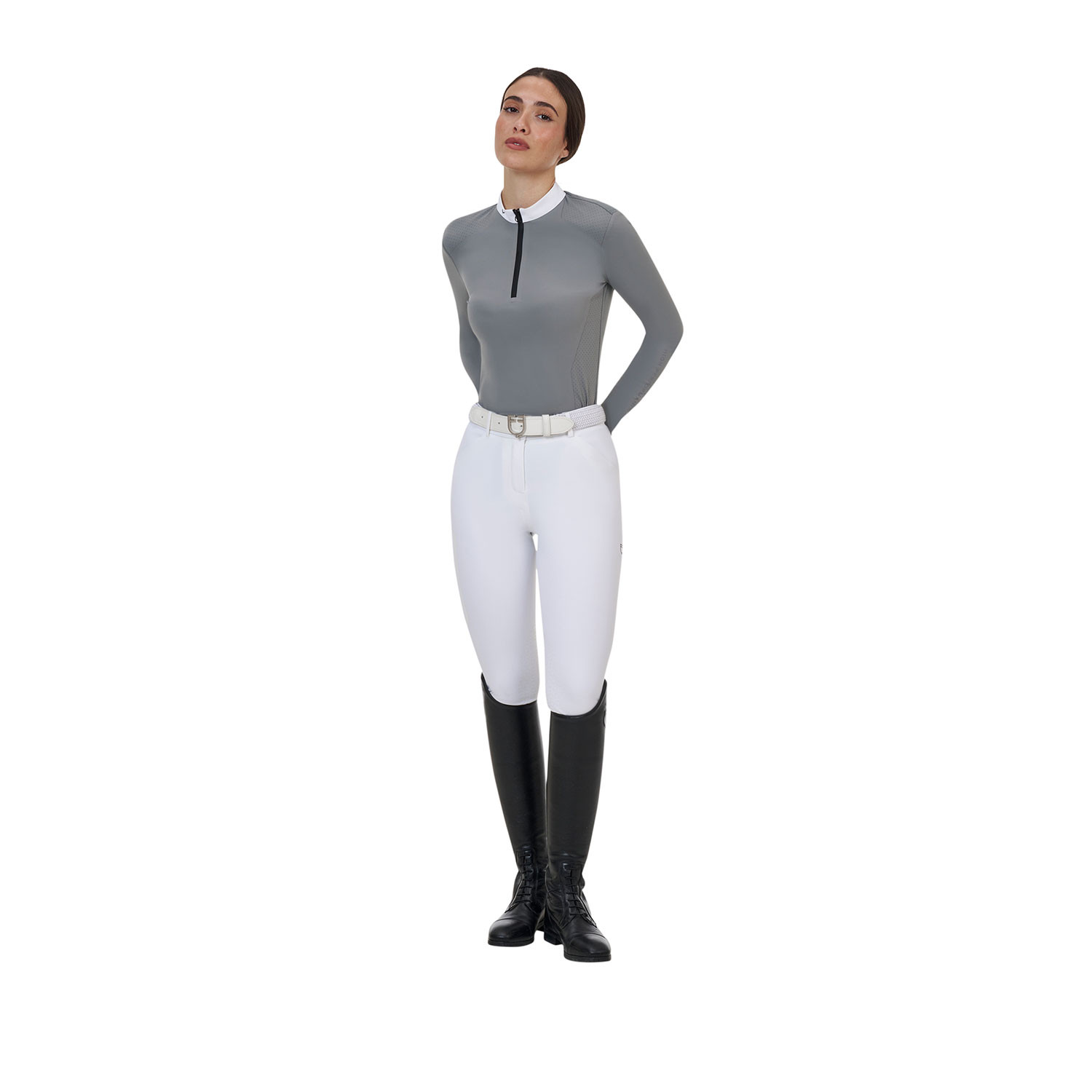 Ridertechnology Turnier-Polo-Shirt Langarm mit Reißverschluss