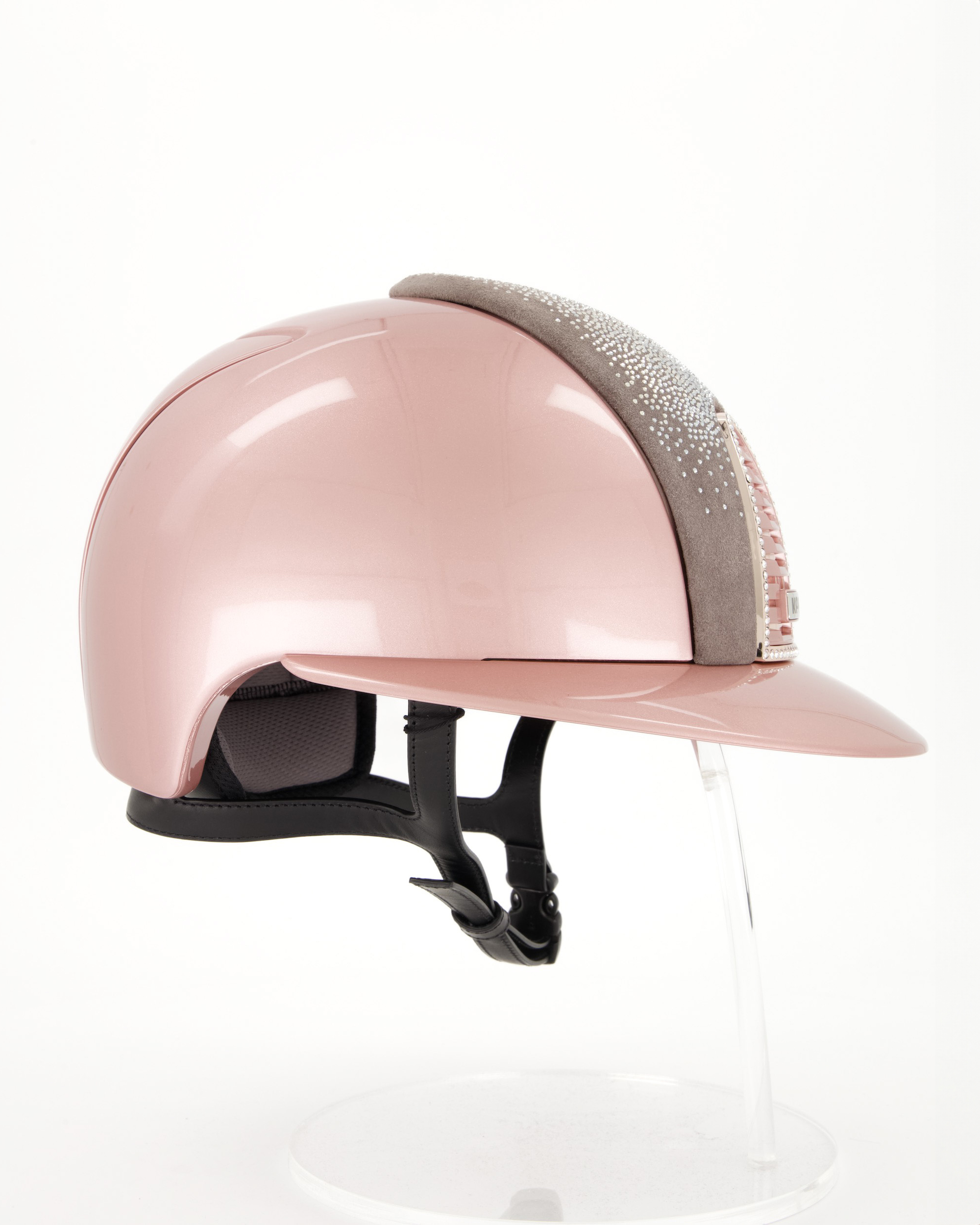 Riding helmet Cromo 2.0 Diamond Polo Suede Grey in pink