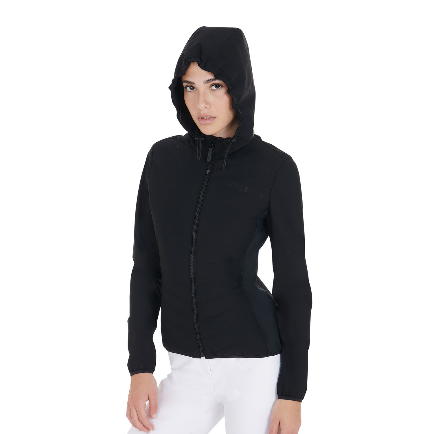 Damen-Daunenjacke aus technischem Materialmix