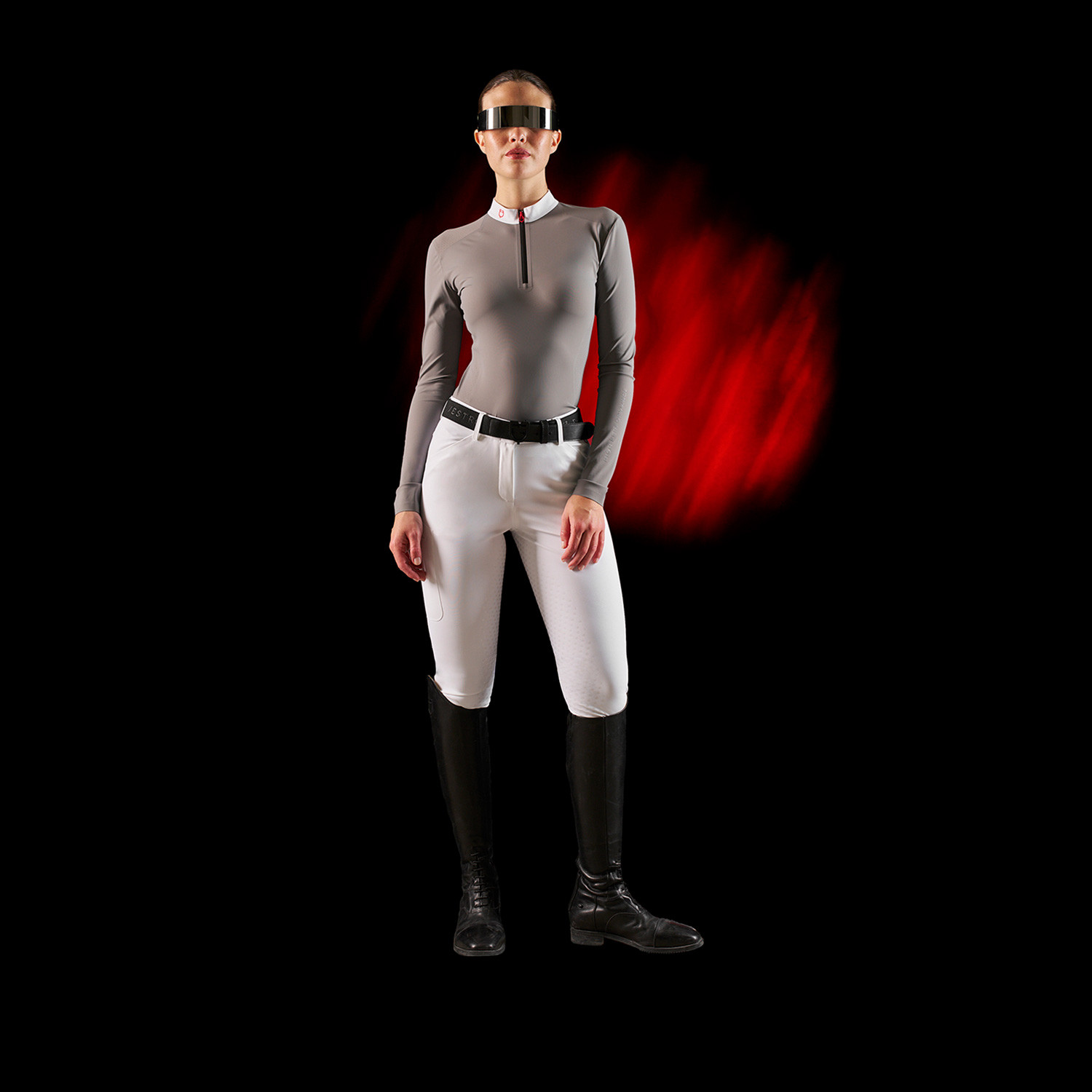 Ridertechnology Turnier-Polo-Shirt Langarm mit Reißverschluss