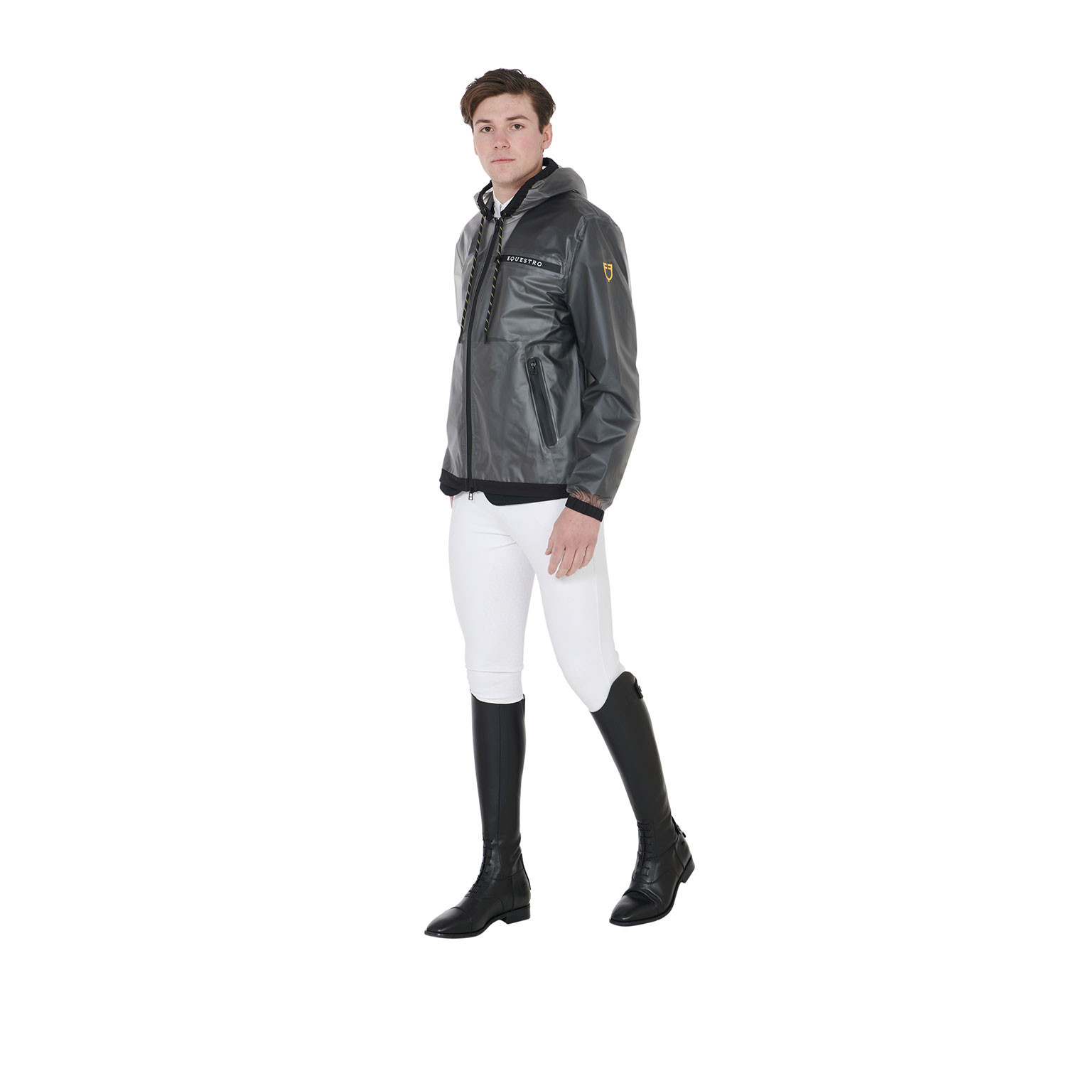 Transparente technische Regenjacke für Herren