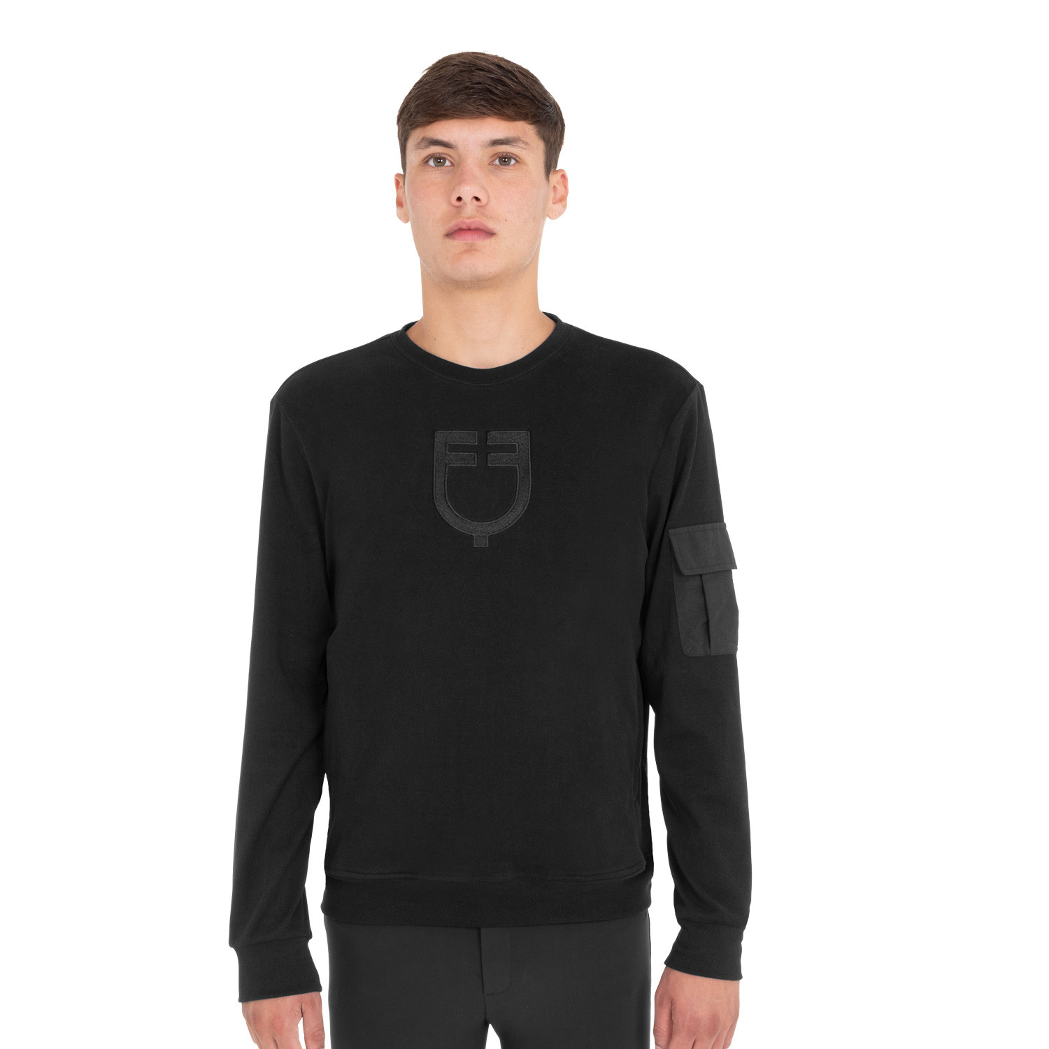 Herren-Fleece-Rundhalsshirt mit Seitentasche