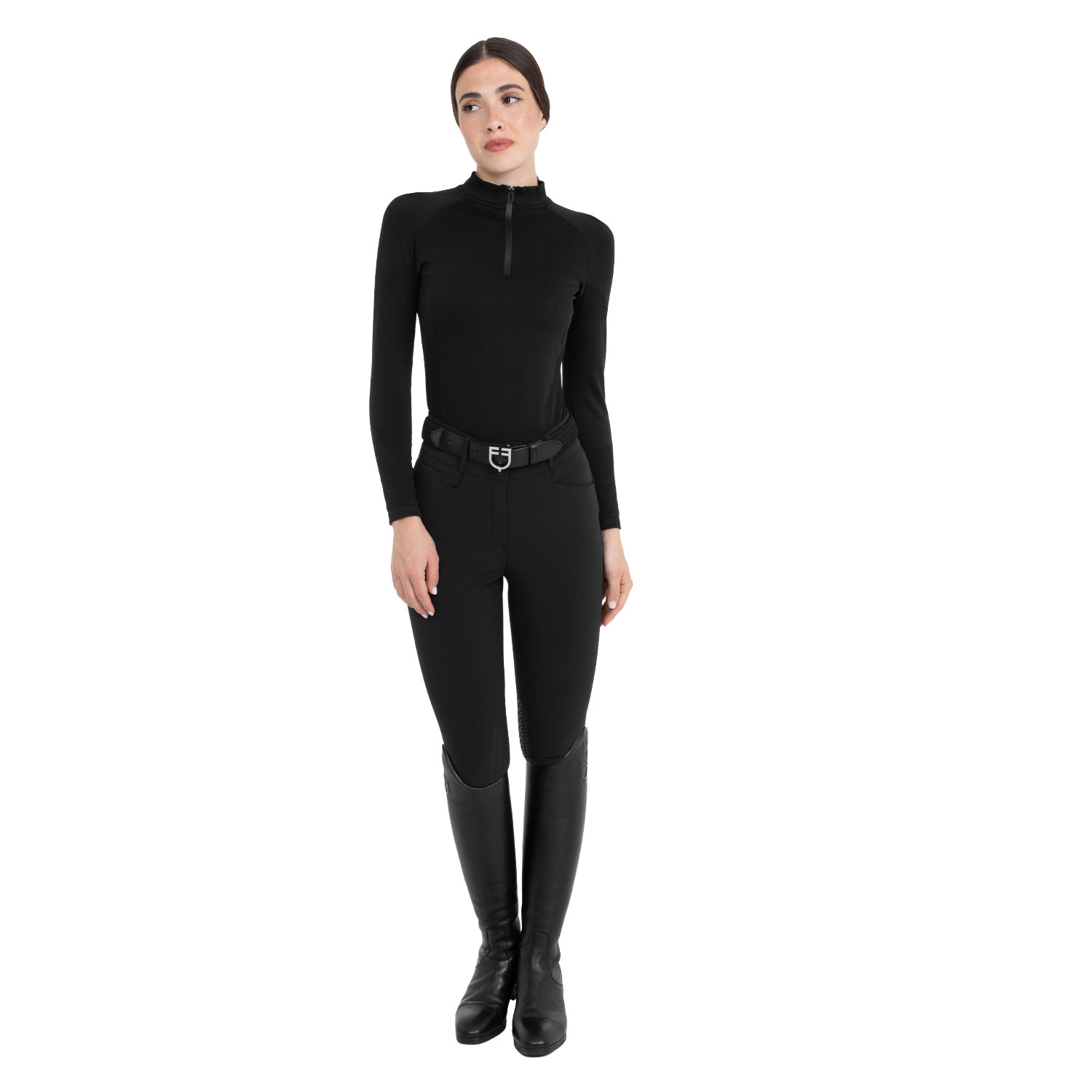 Trainings-Poloshirt für Damen aus technischem Strick mit Reißverschluss