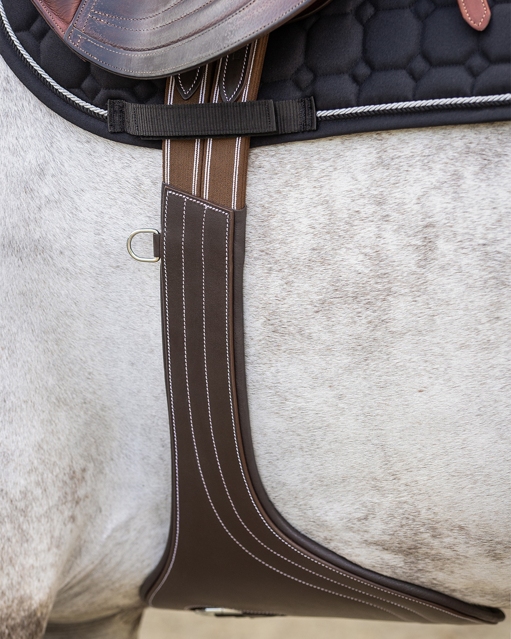 Studded protective belt with luxury stitching