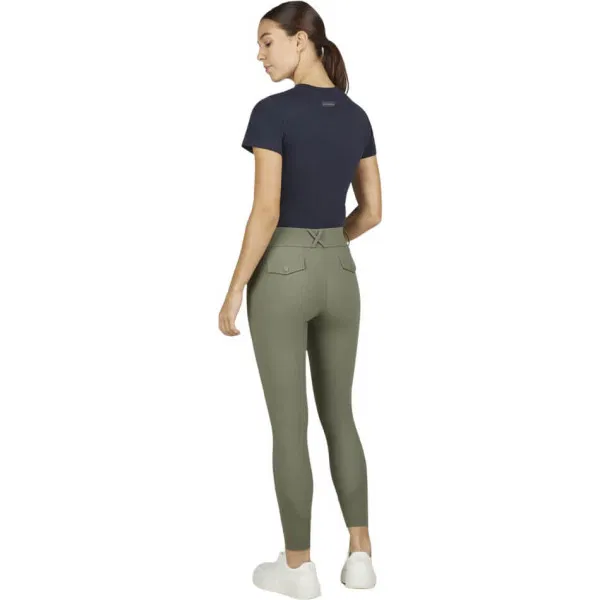 Reithose Damen Classic Sports Vollgrip in olive