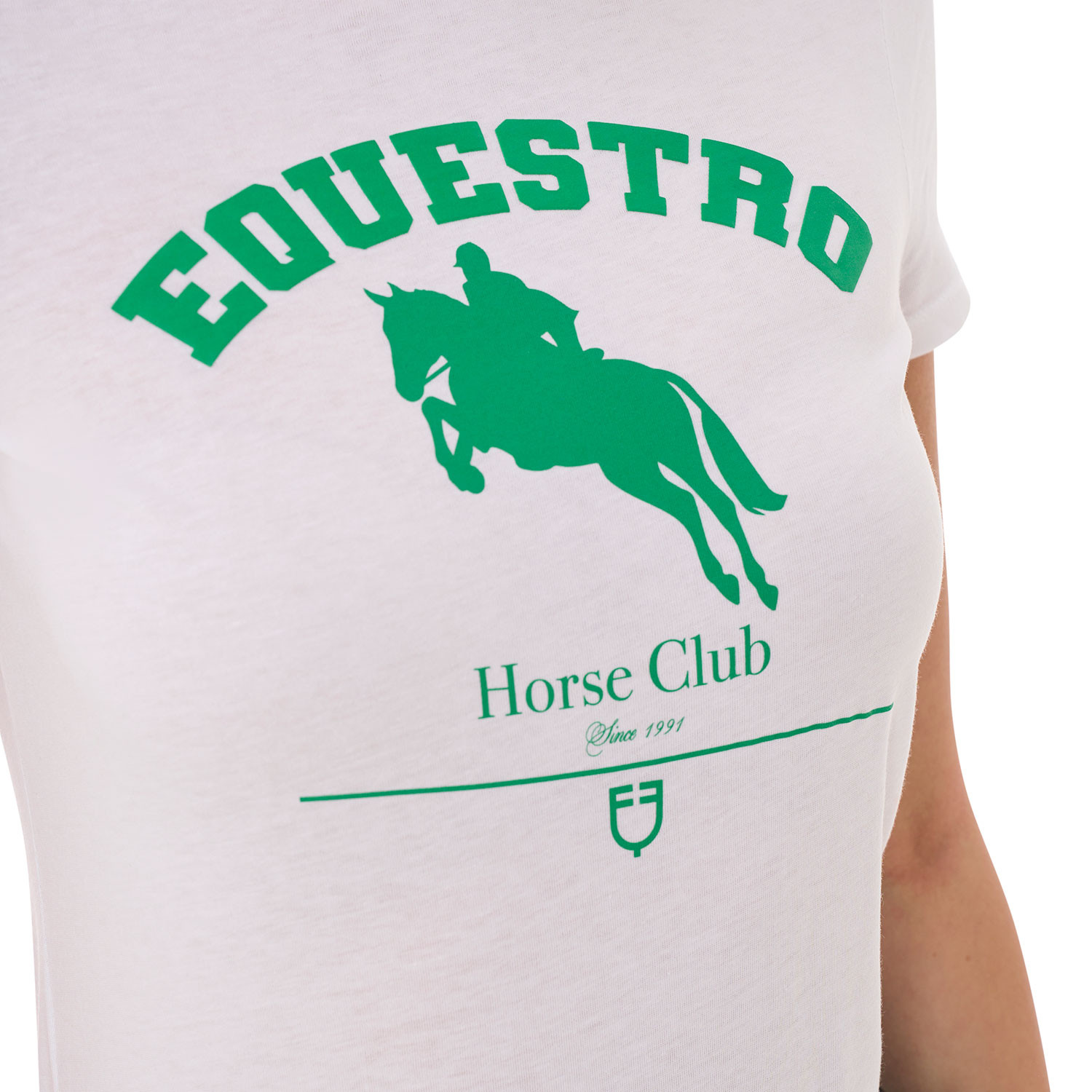 Damen-Baumwoll-T-Shirt Jumping Horse Club