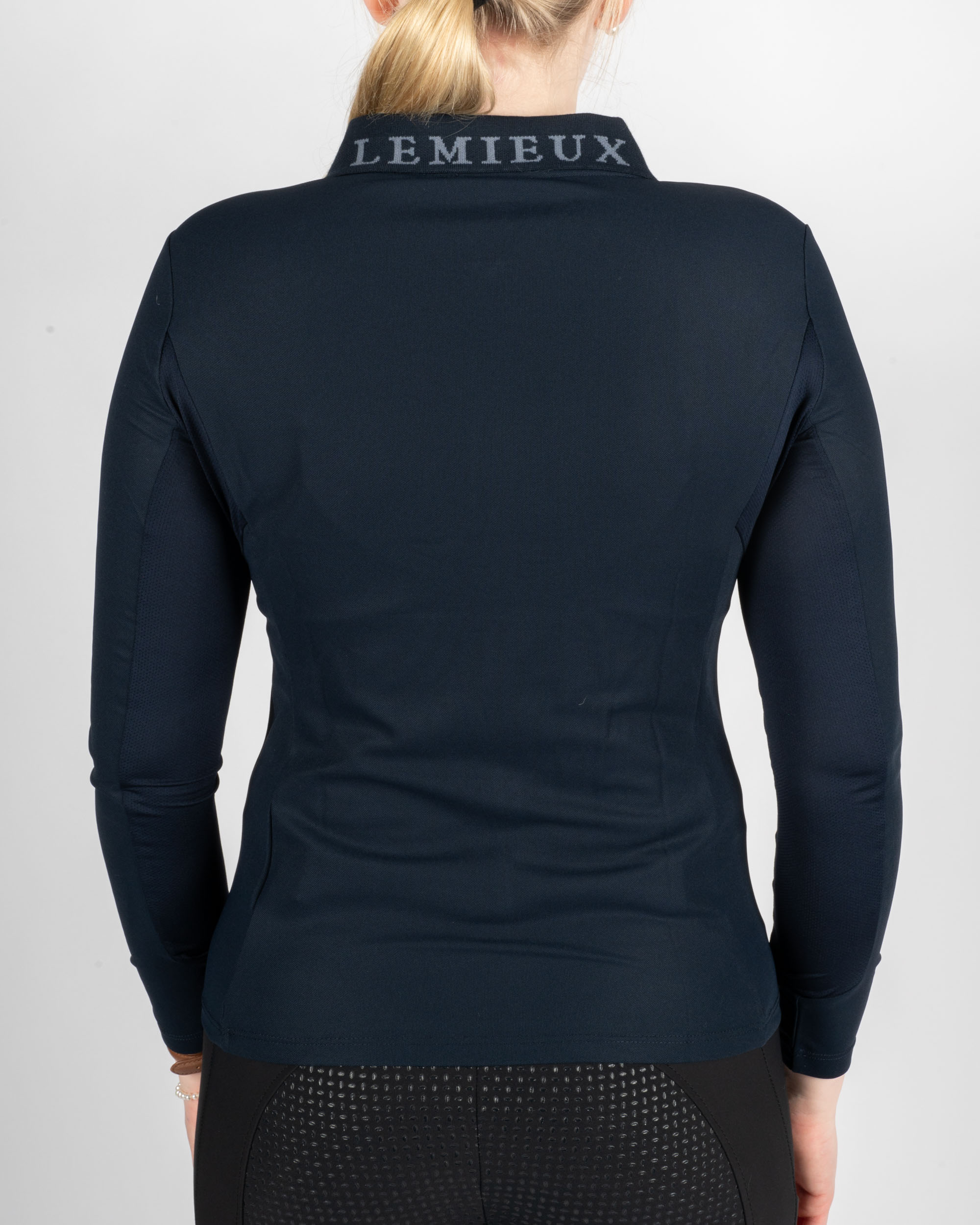 Longsleeve sports polo ladies in navy