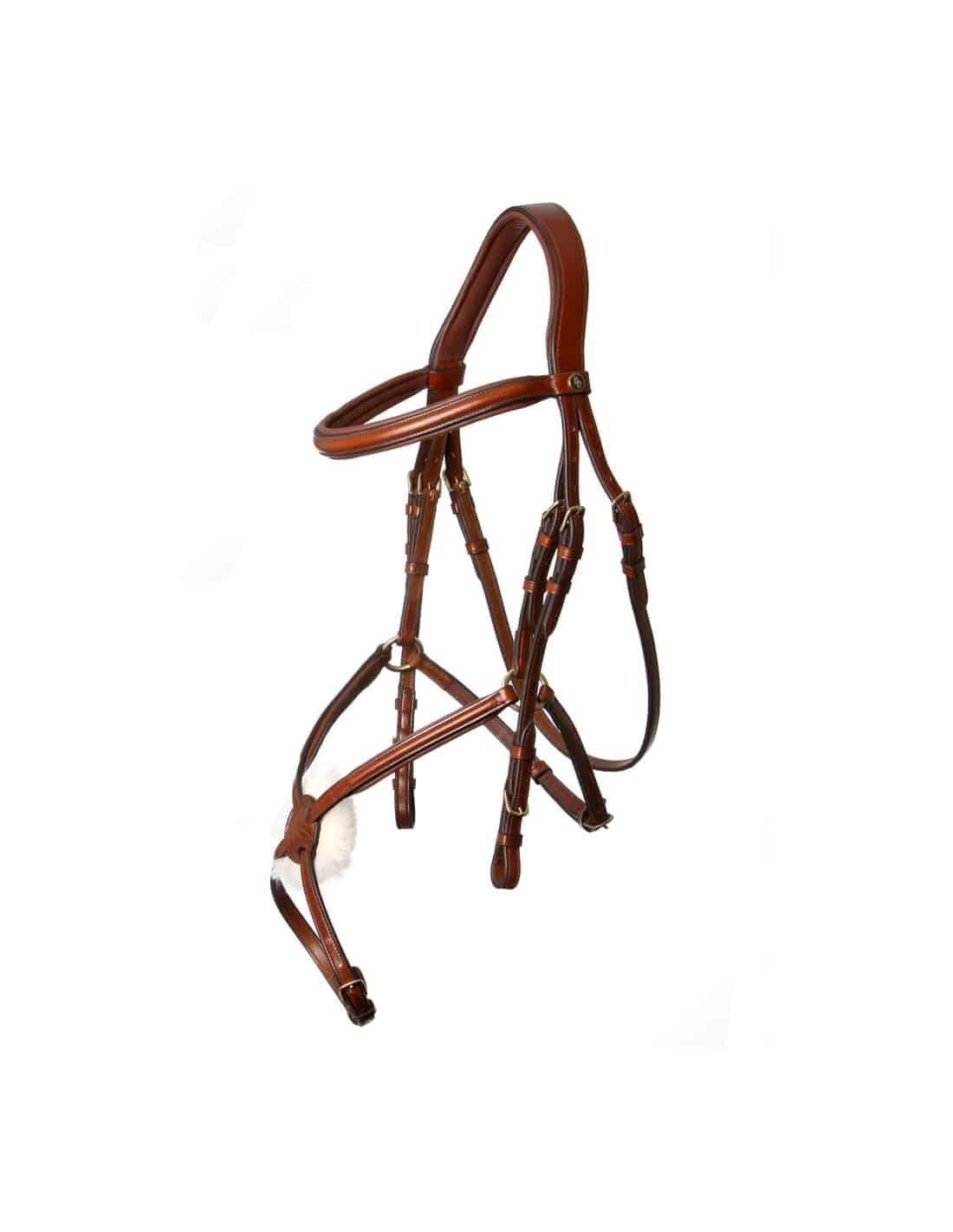 tobacco bridle Prestige Italia E141 English enhancing its character and durability Snaffle bridle Grantham in tobacco