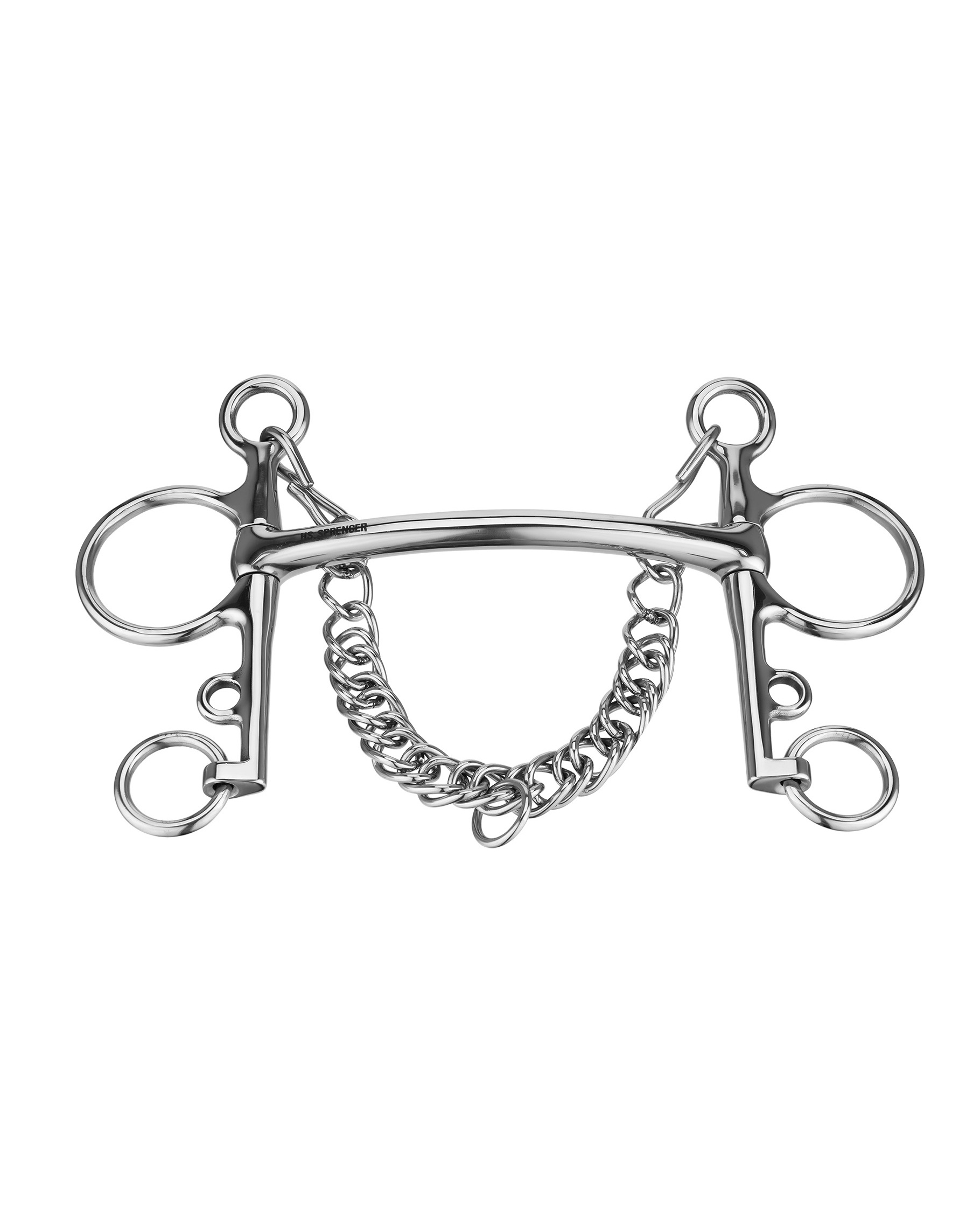 Pelham 12 mm gebogene Stange, langer Unterzug - Edelstahl rostfrei