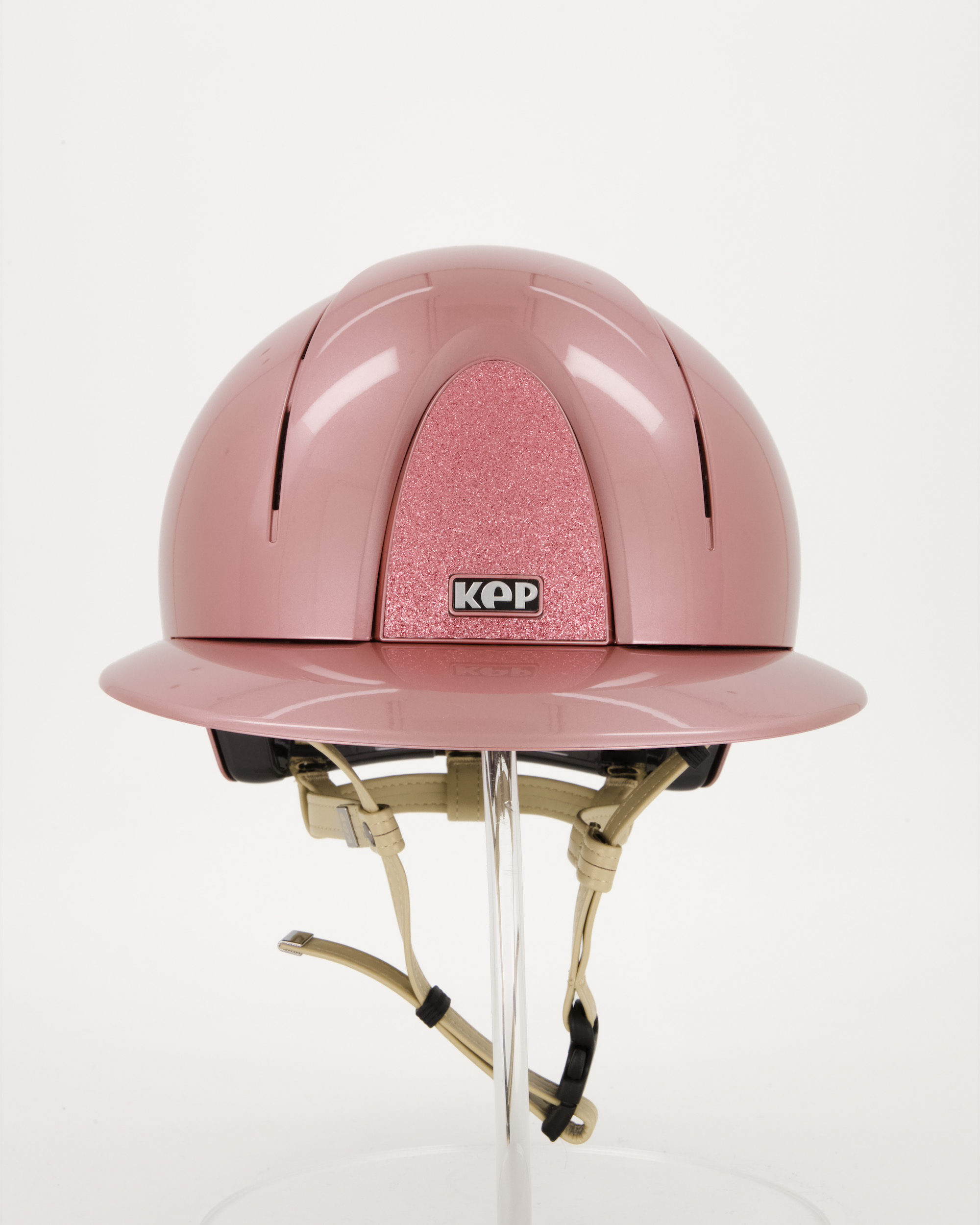 Reithelm Smart Nova Polish pink Polo Star mit beigem Kinnriemen