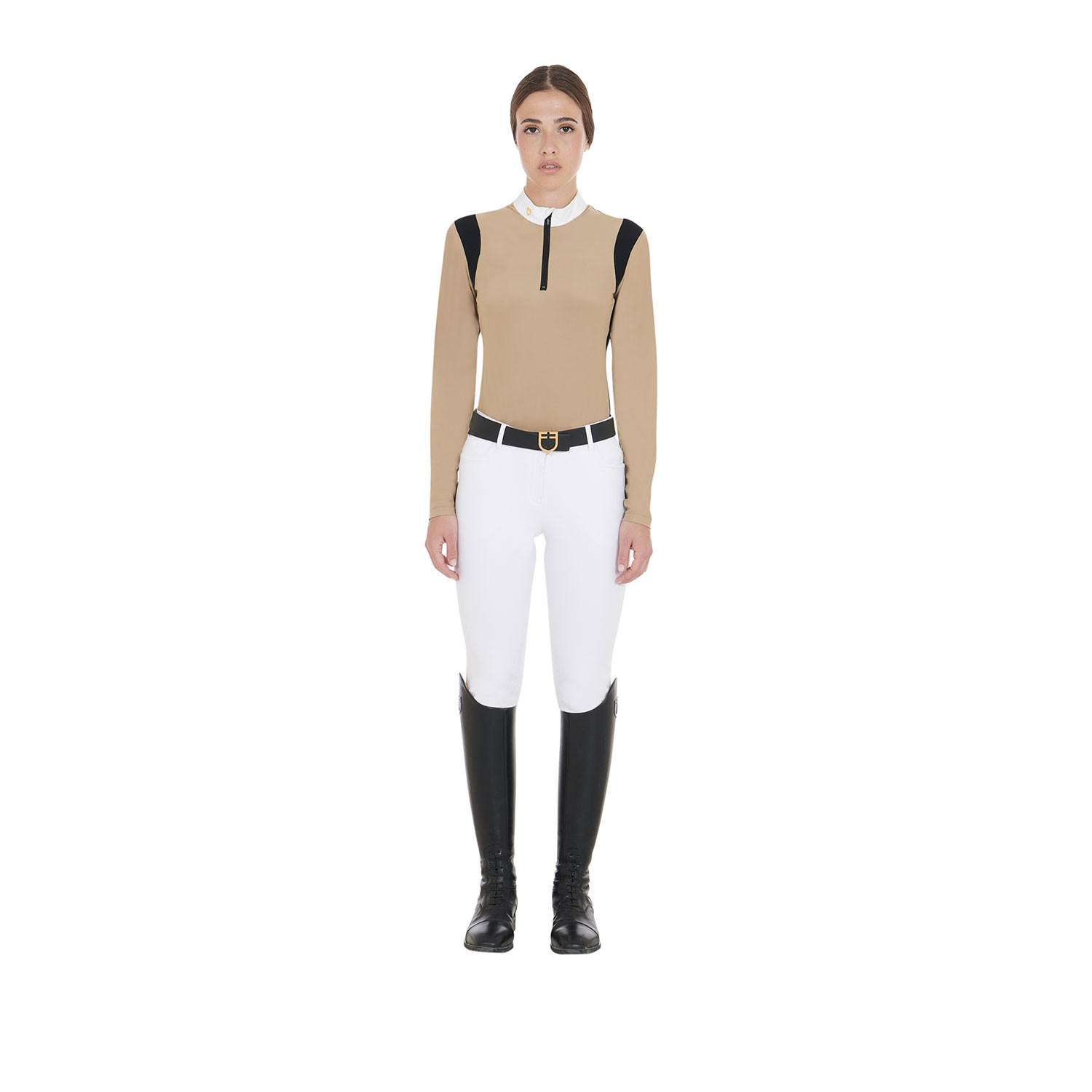 Tailliertes Damen-Poloshirt aus technischem Gewebe