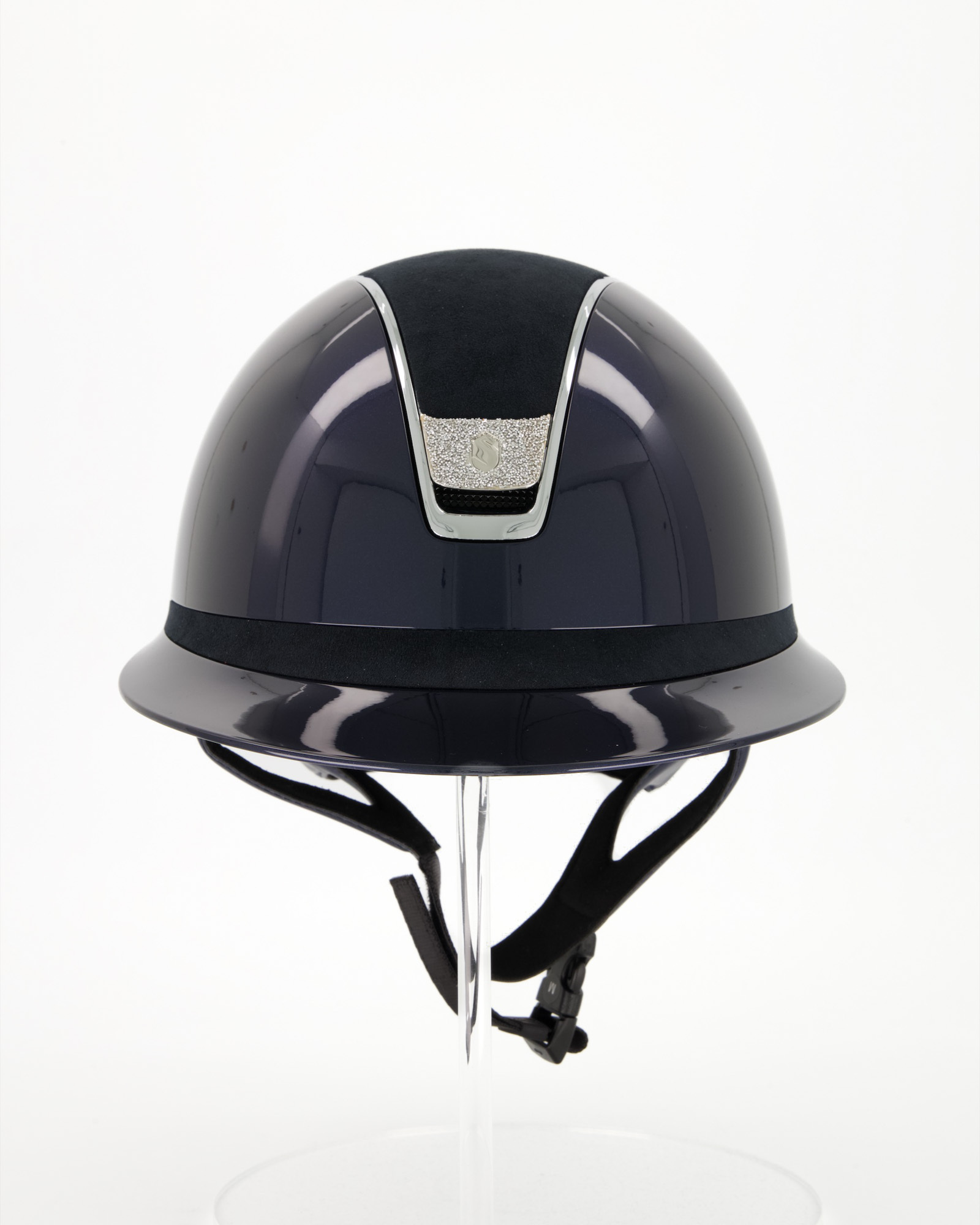 Reithelm Miss Shield 2.0 Shadowglossy, Top Alcantara Blue, Frontal Band Alcantara Blue, Trim Chrome Silver, Blason Crystal Fabric Silver in Blau