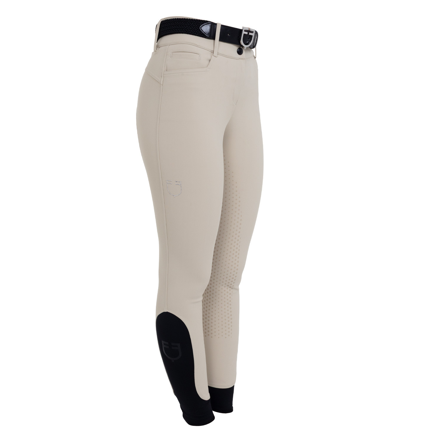 Damen-Reithose mit hohem Bund, Vollbesatz und Strass-Logo