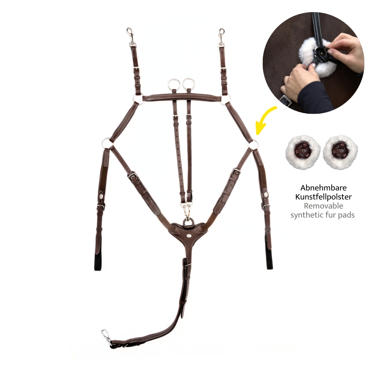 Breastplate "Bianca" 5-pt. with elastic