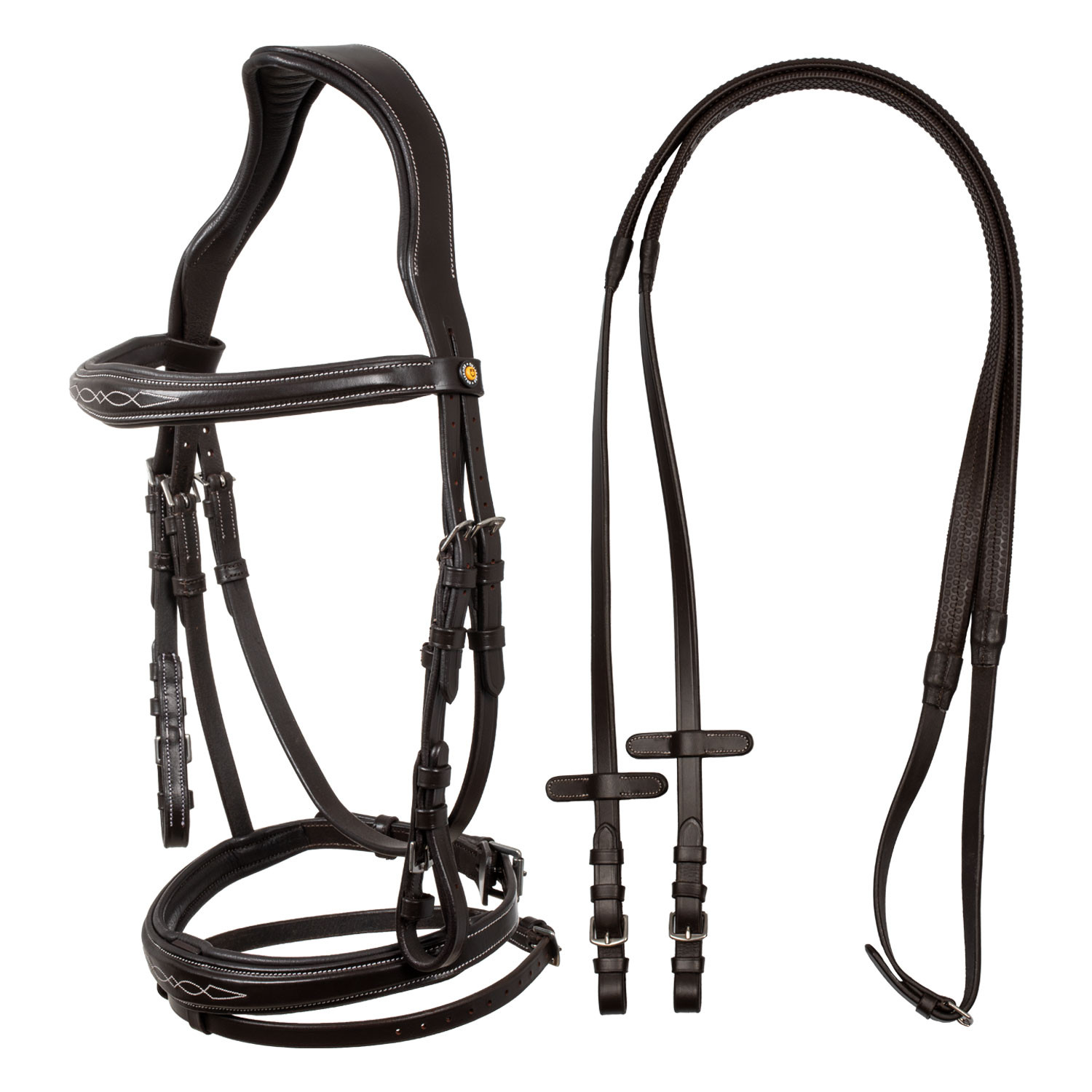 Trense aus weichem, gestepptem Leder