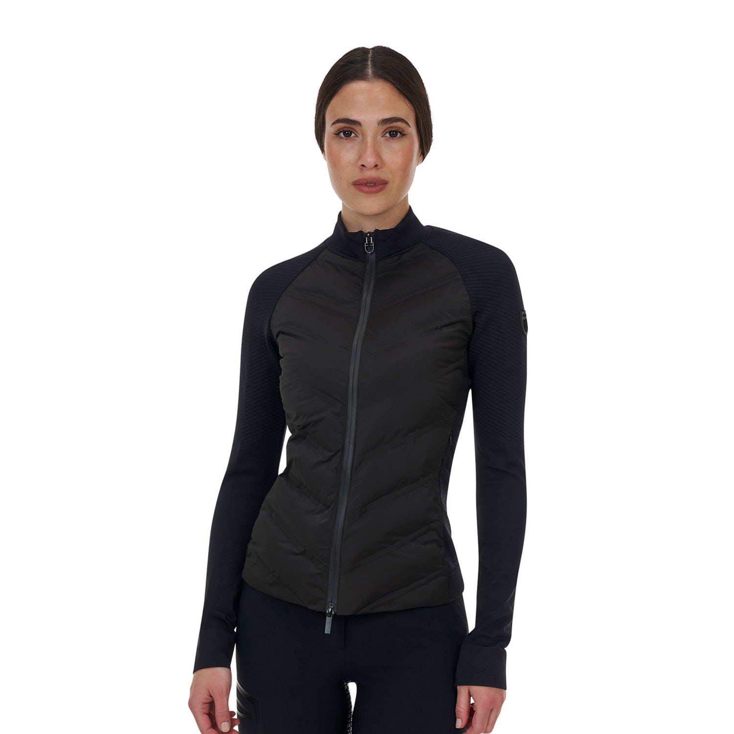 Damen RIDERTECHNOLOGY Hybrid-Steppjacke Nylon+Strick mit durchgehendem Reißverschluss