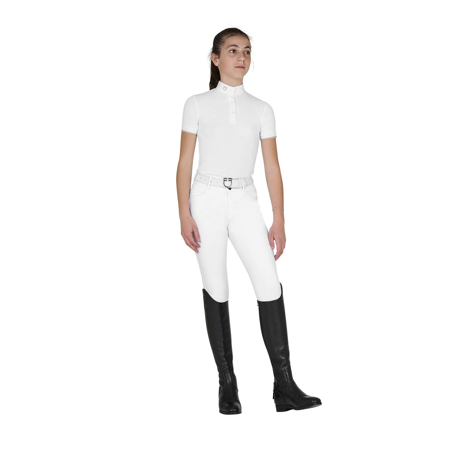 Mädchen-Turnierpolo Slim Fit atmungsaktiv